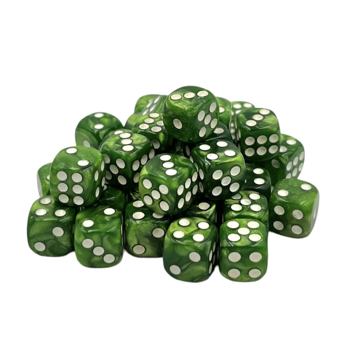 Würfelset D6 Pearl: Green/White (36)