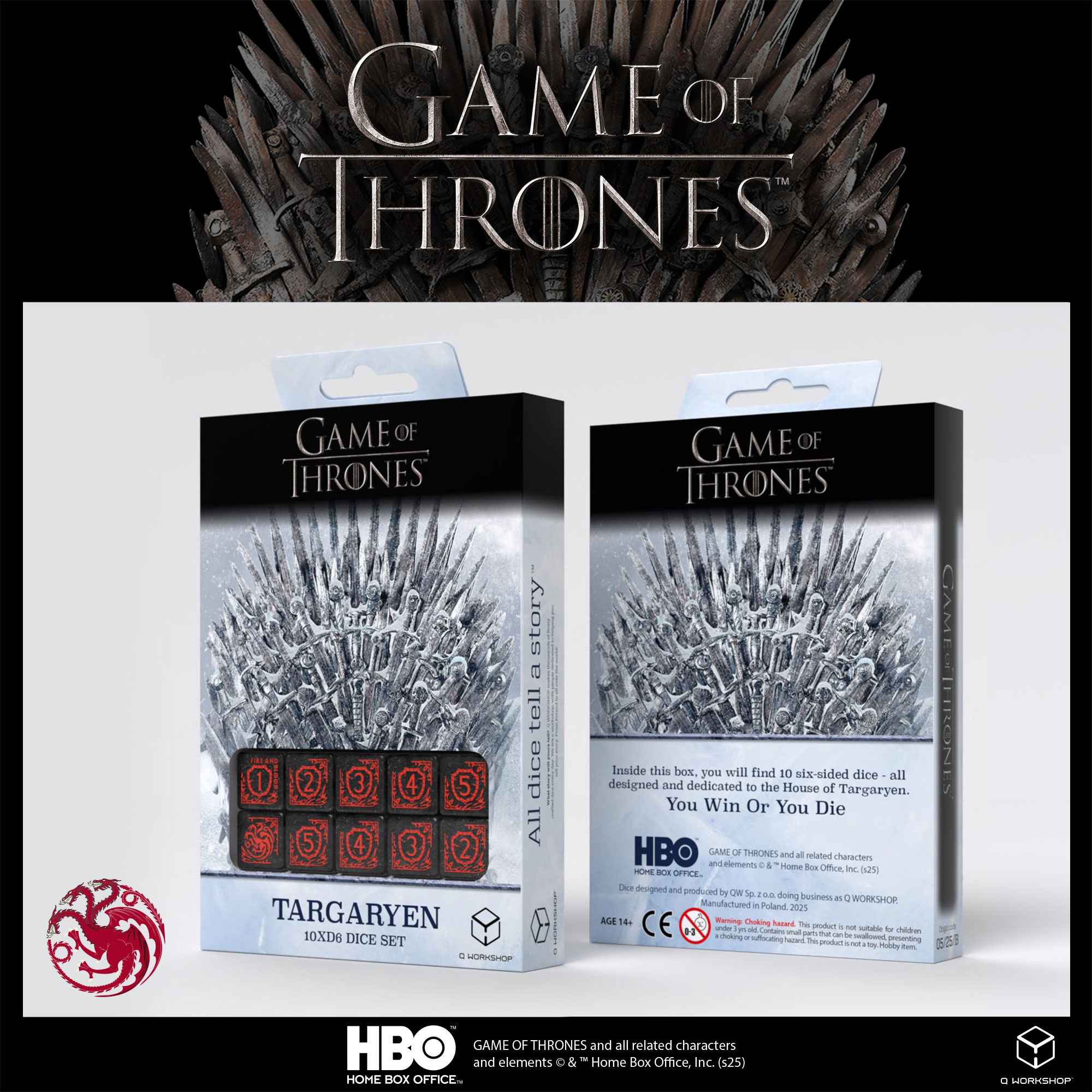 Game of Thrones. Targaryen 10xD6 Dice Set.