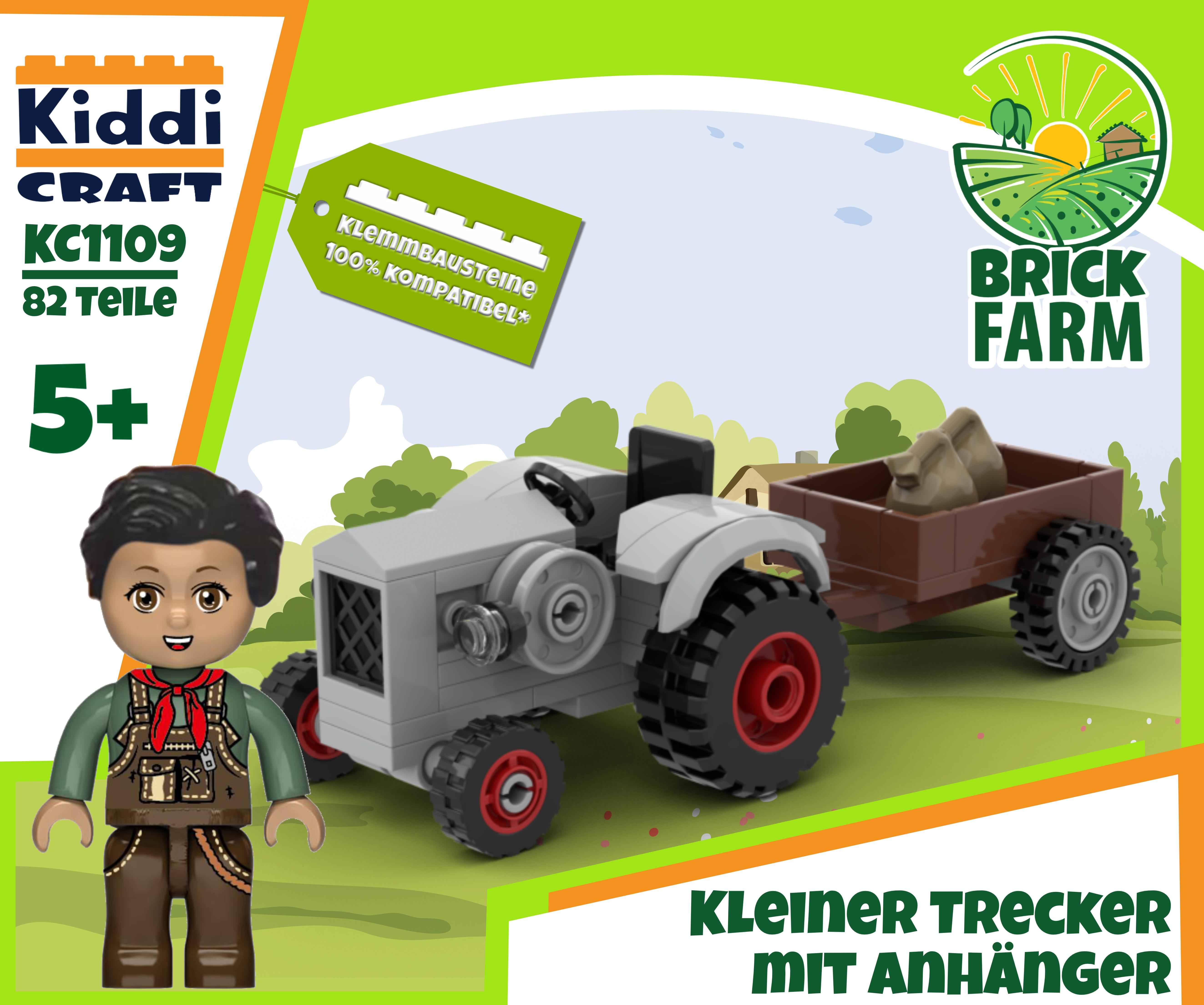 Brickfarm Kleiner Trecker mit Anhänger
