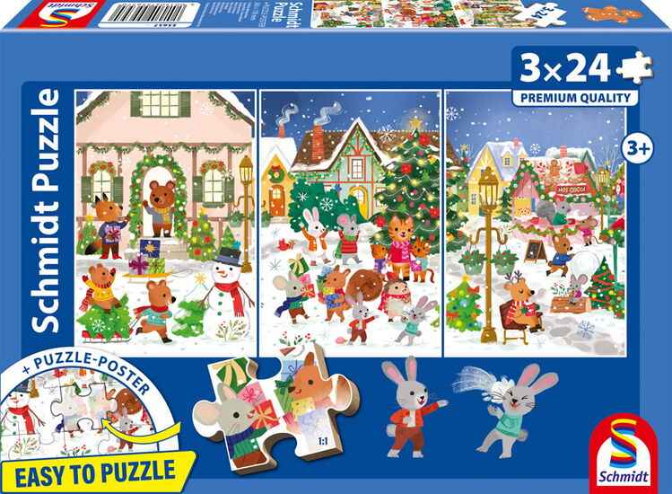 Puzzle: Fröhliche Weihnachten (3x24 Teile)