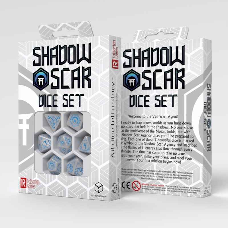 Shadow Scar Dice Set: White&Blue