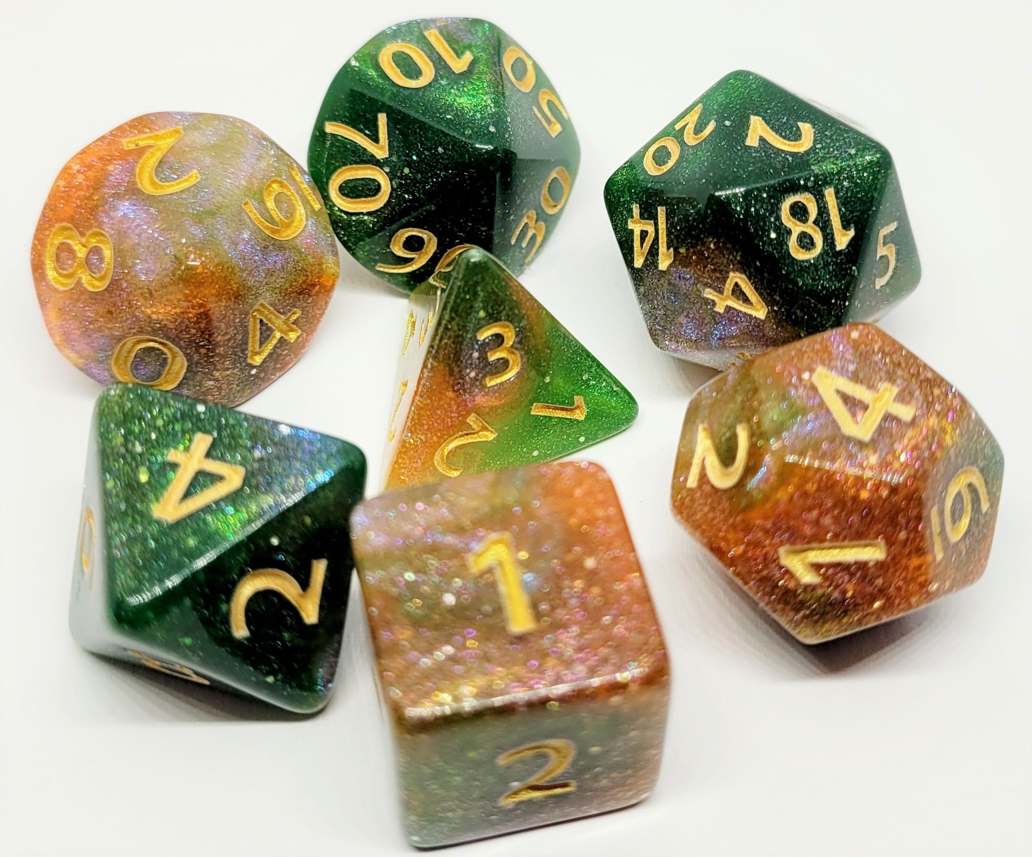 Würfelset Galaxy: Green Emerald (7)