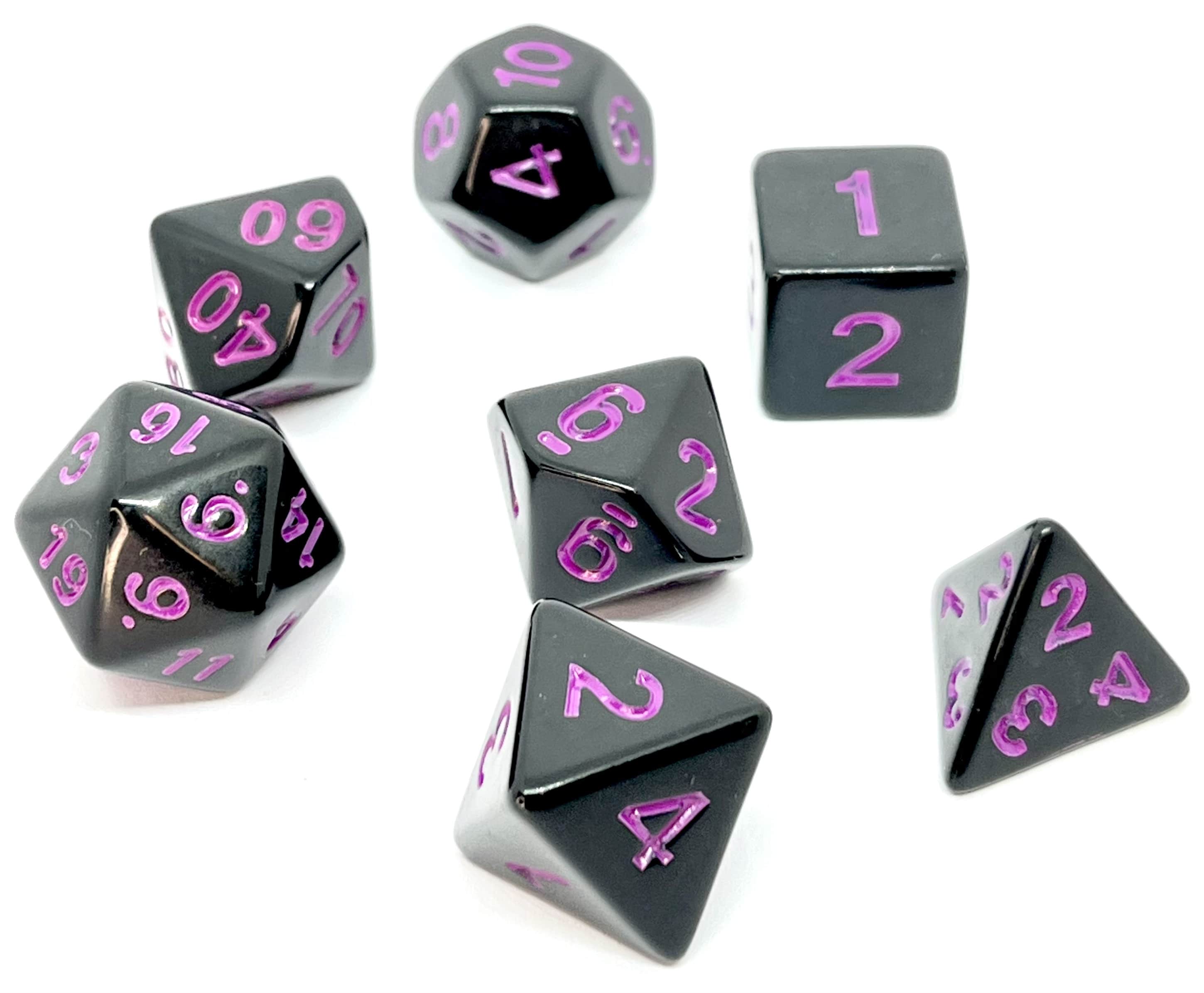 Würfelset Opaque: Black/Purple (7)