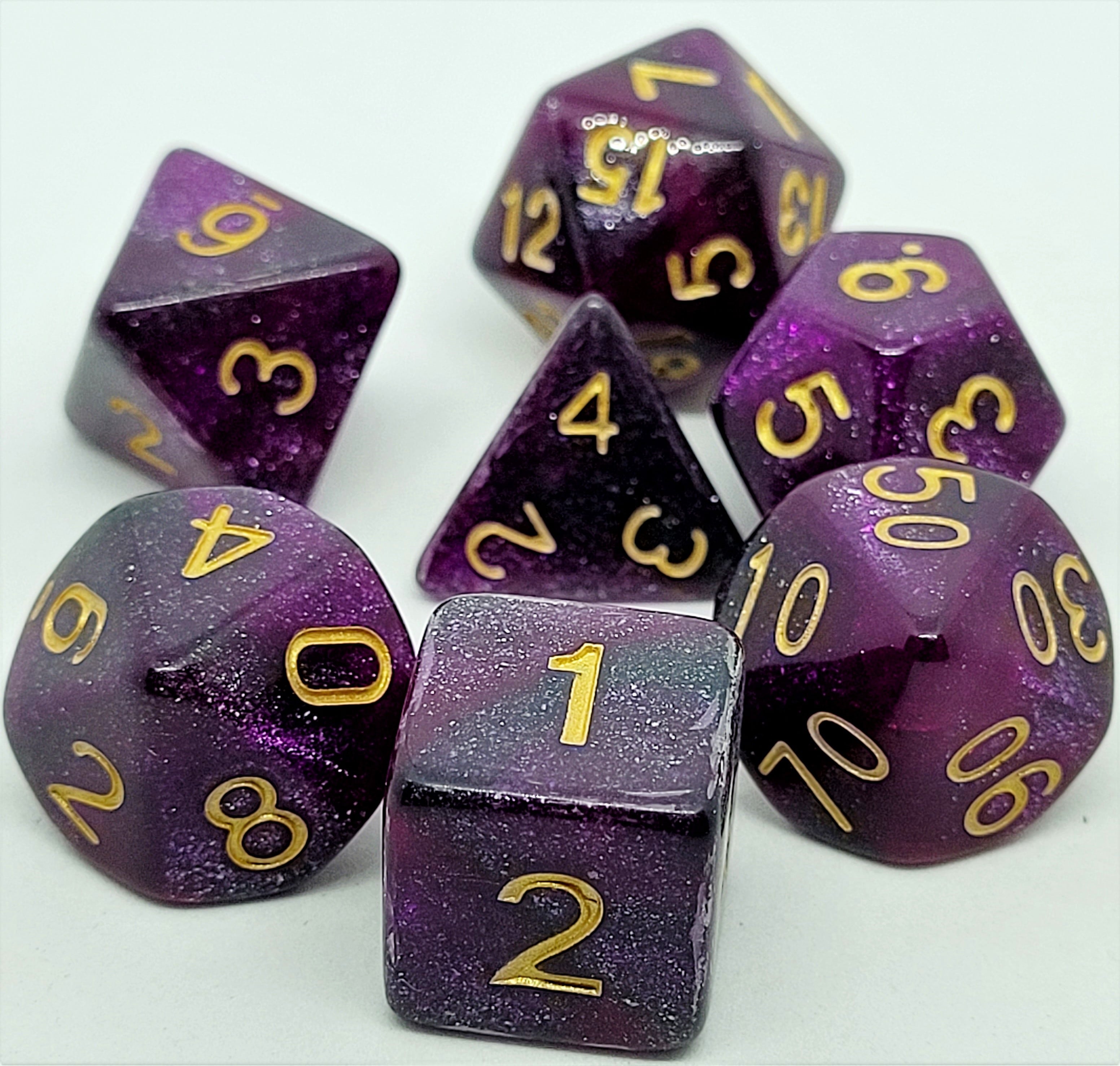 Würfelset Confetti: Purple Galaxy (7)