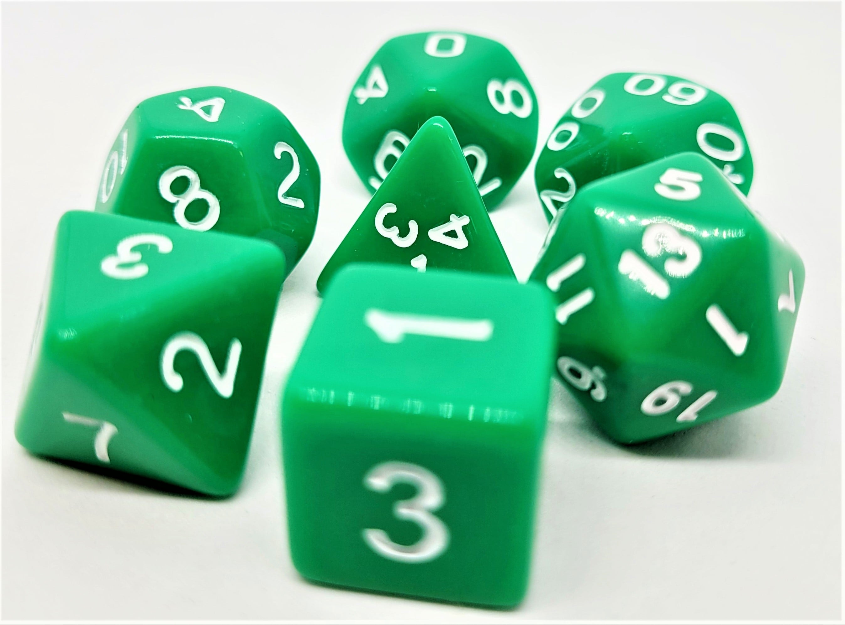 Würfelset Opaque: Green/White  (7)