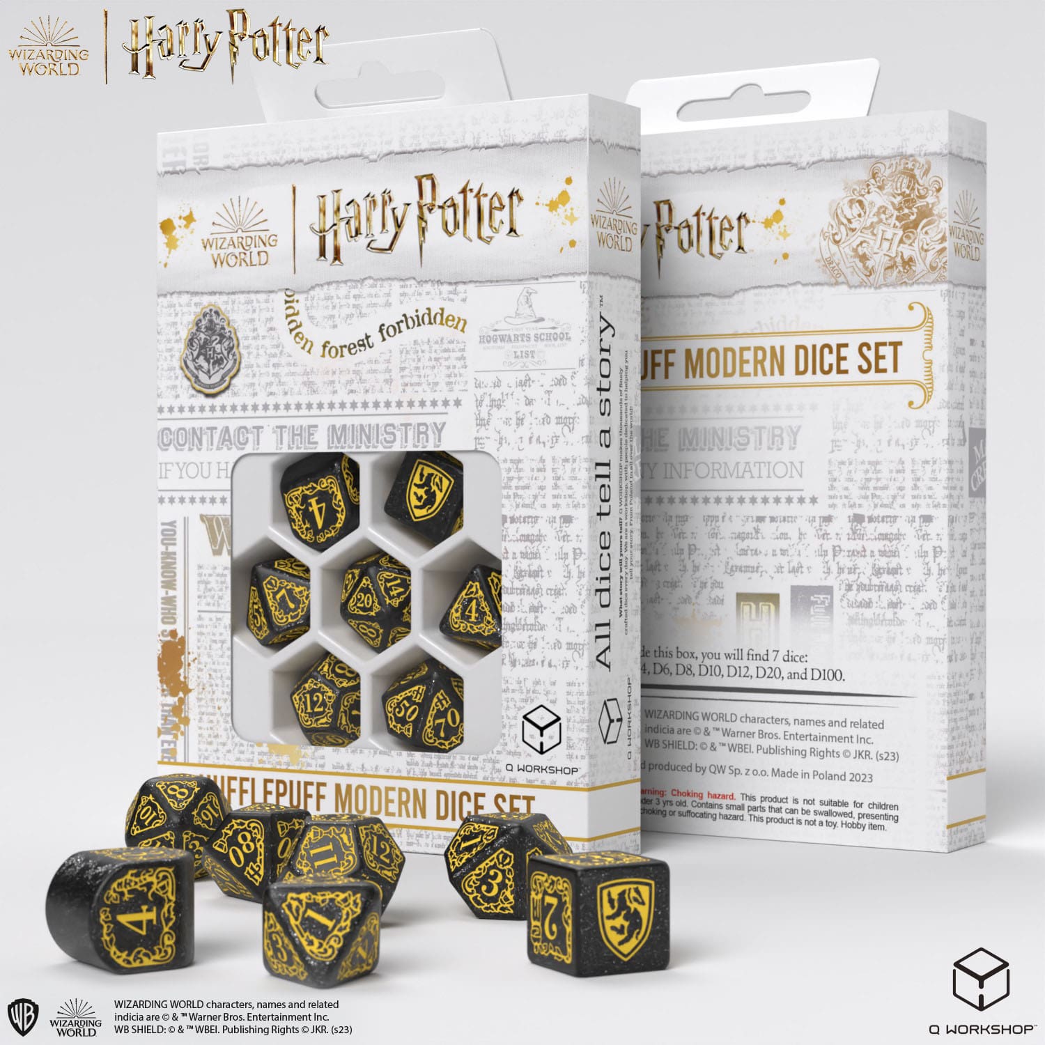 Harry Potter: Hufflepuff Modern Dice Set - Black (7)