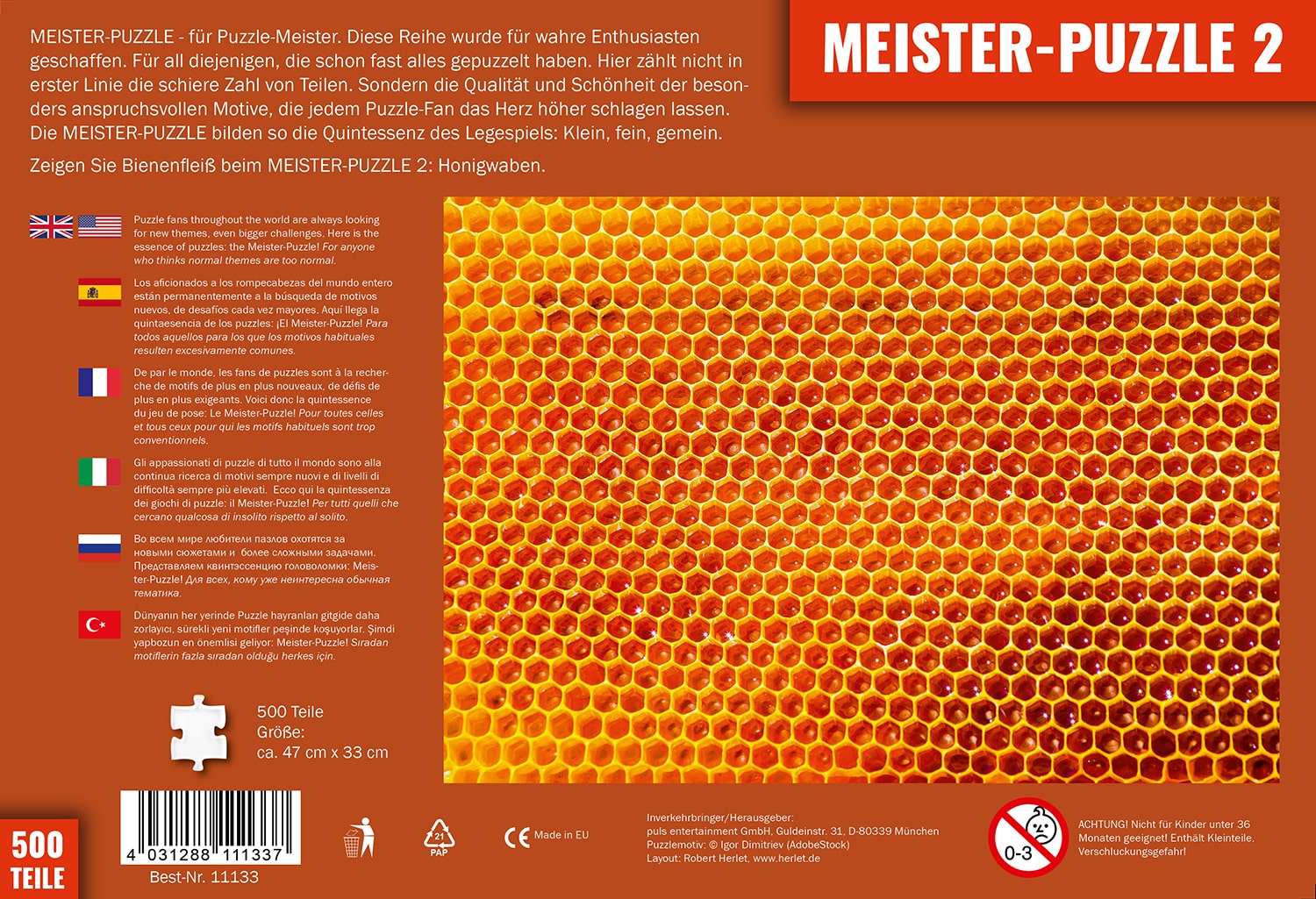MEISTER-PUZZLE 2 – Honigwaben (500 Teile)