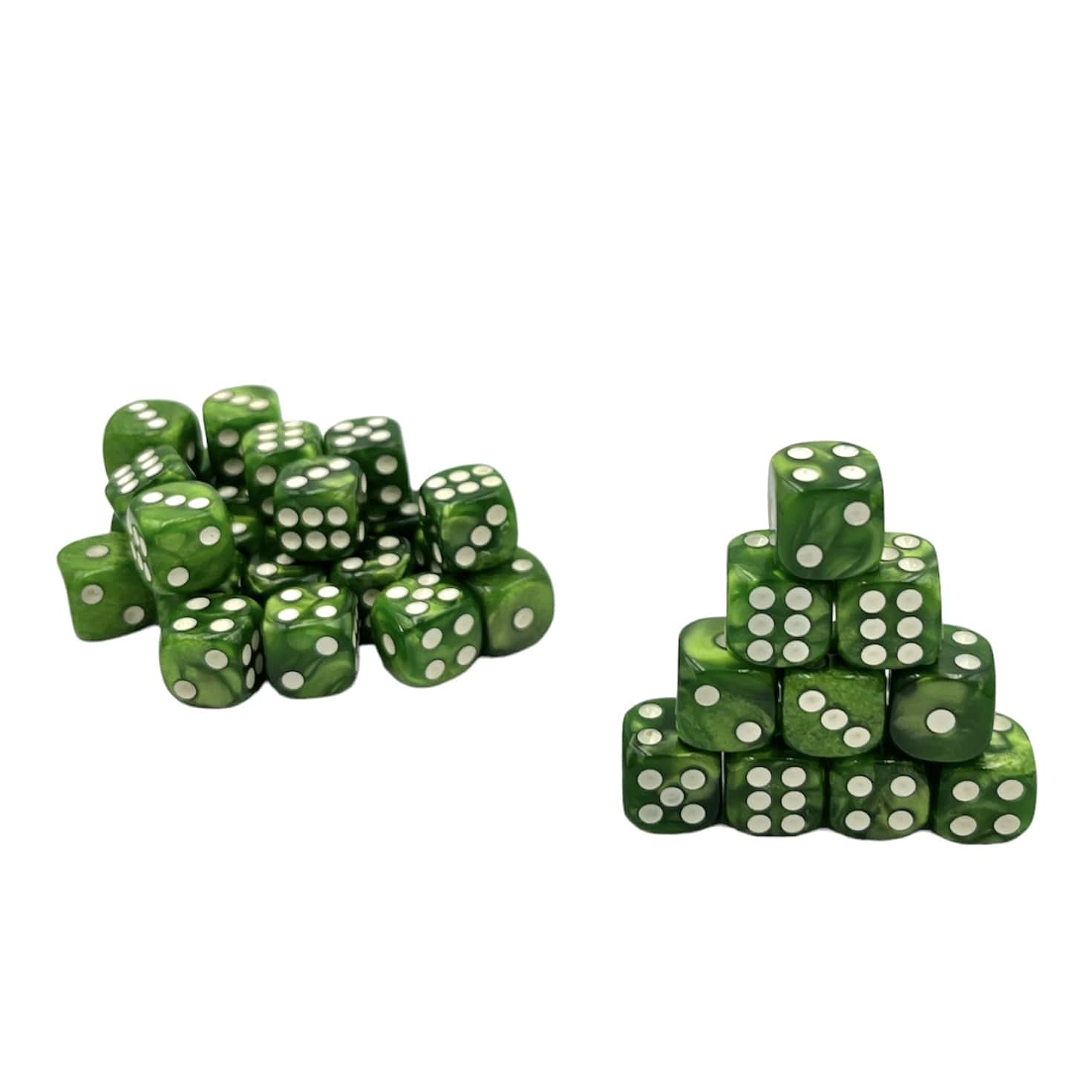 Würfelset D6 Pearl: Green/White (36)