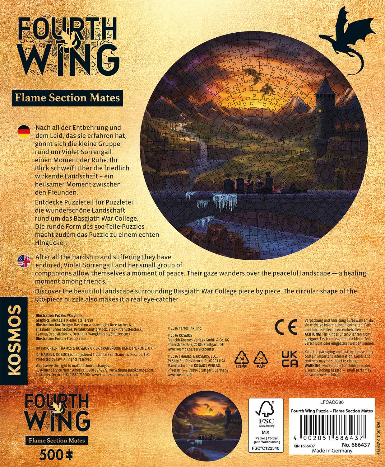 Puzzle: Fourth Wing – Flame Section Mates (500 Teile)