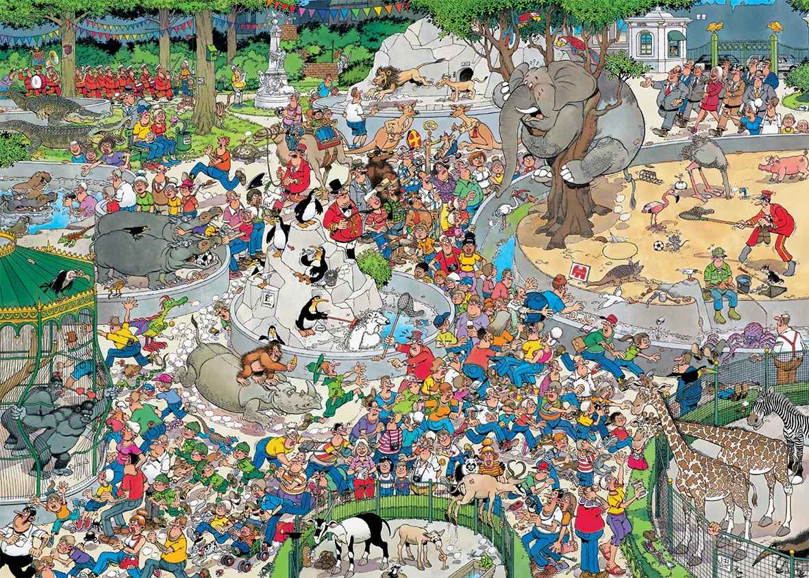 Puzzle: Der Tiergarten (Jan van Haasteren) (500 XL Teile)