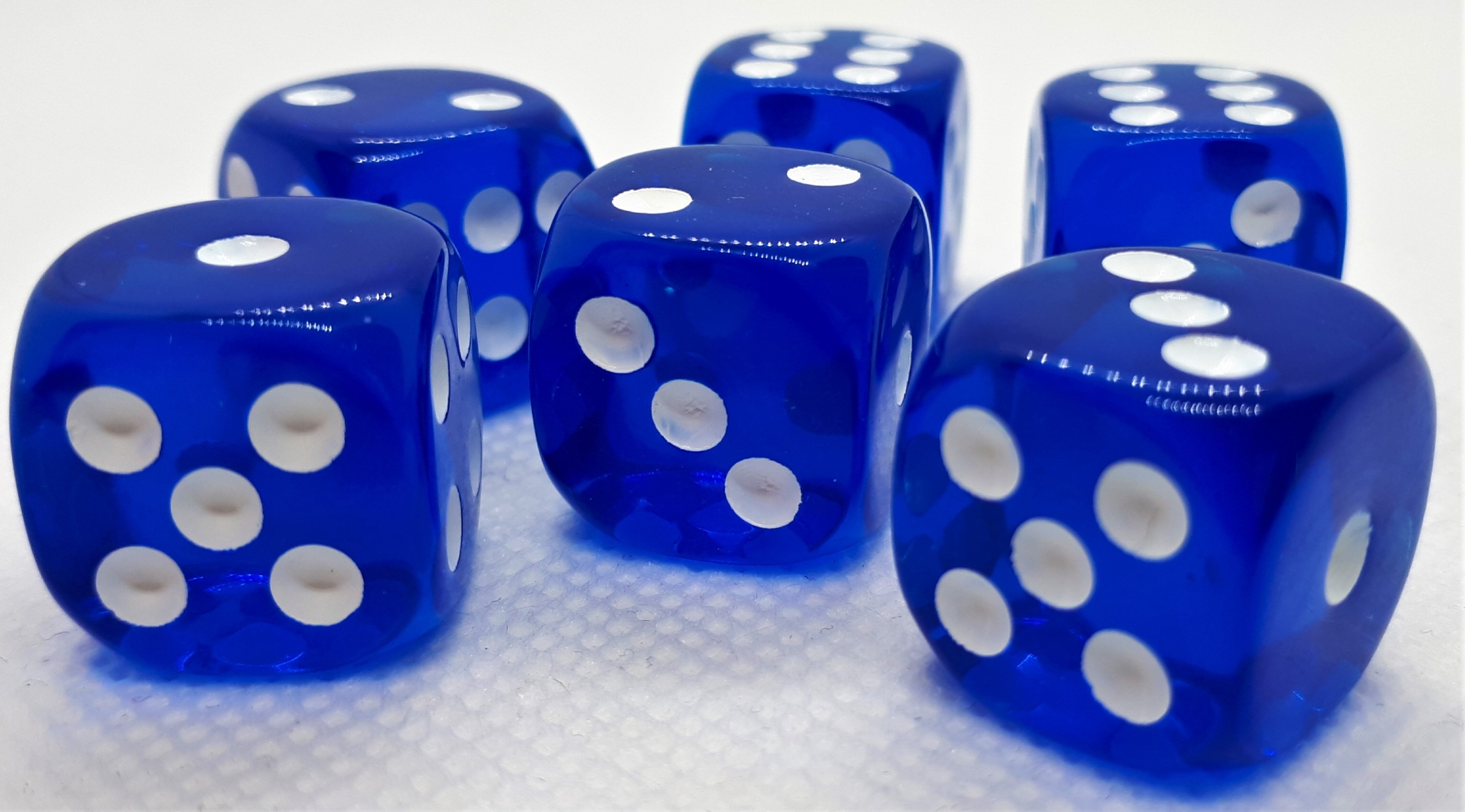 Würfelset D6 Transparent: Dark Blue (12)