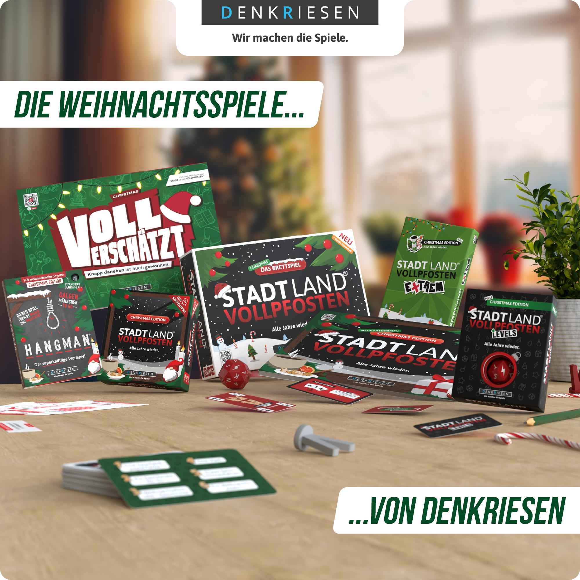 STADT LAND VOLLPFOSTEN – Das Brettspiel Christmas Edition | inkl. Classic Erweiterung