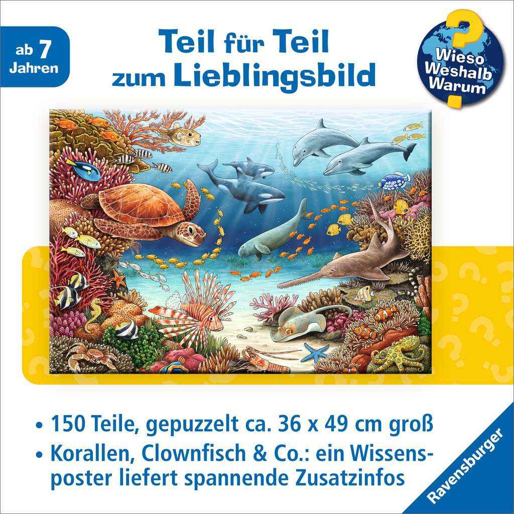 Puzzle: Wieso? Weshalb? Warum? Meerestiere am Korallenriff  (150Teile)