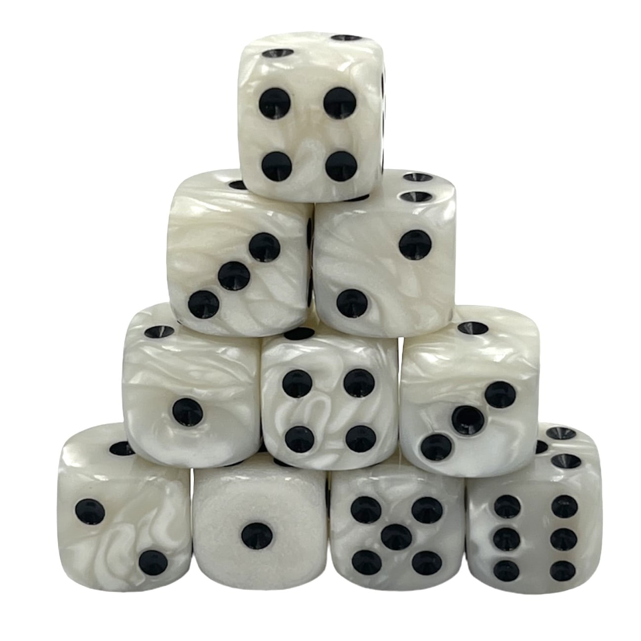 Würfelset D6 Pearl: White/Black (12)