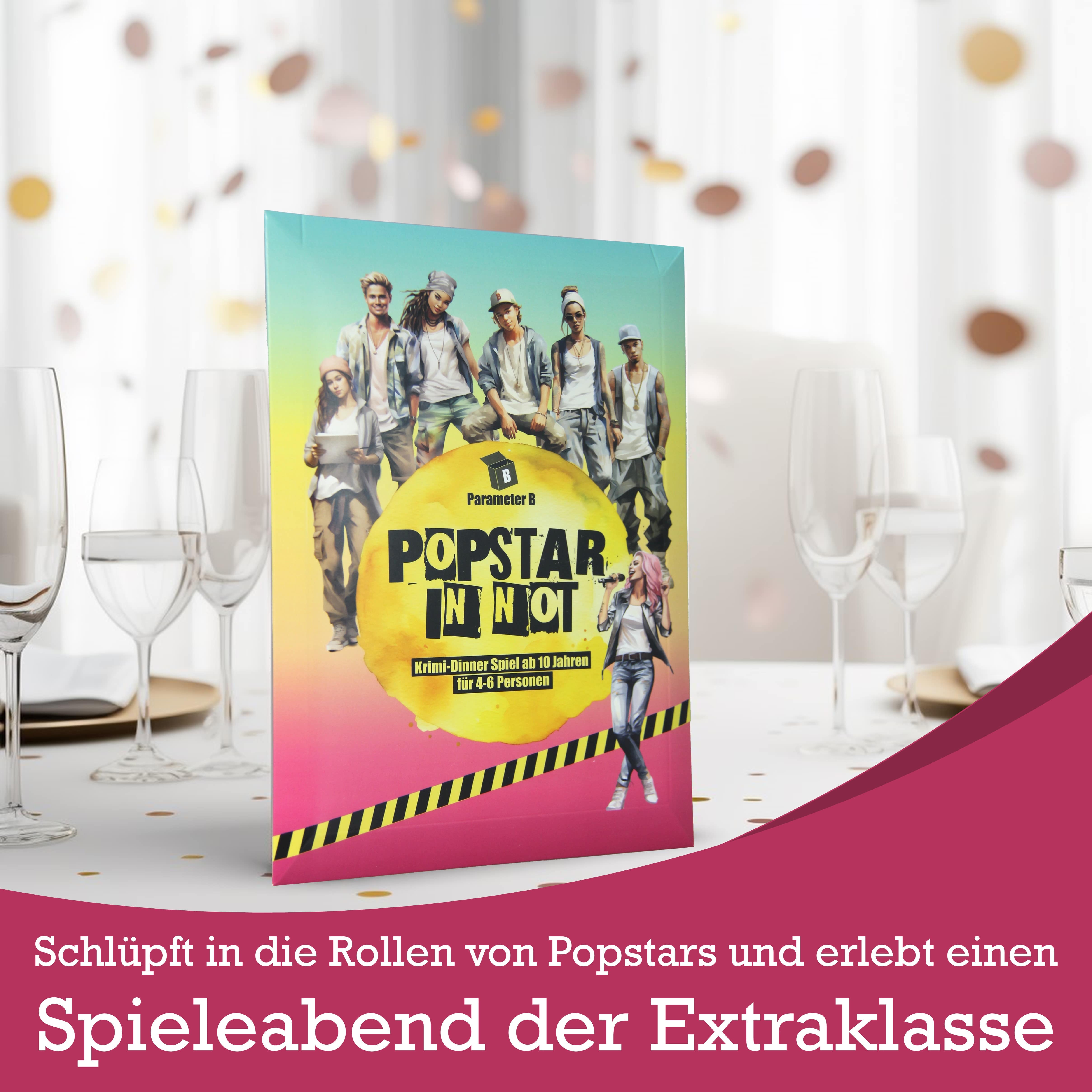 Popstar in Not - Krimi-Dinner Spiel für 4 Personen
