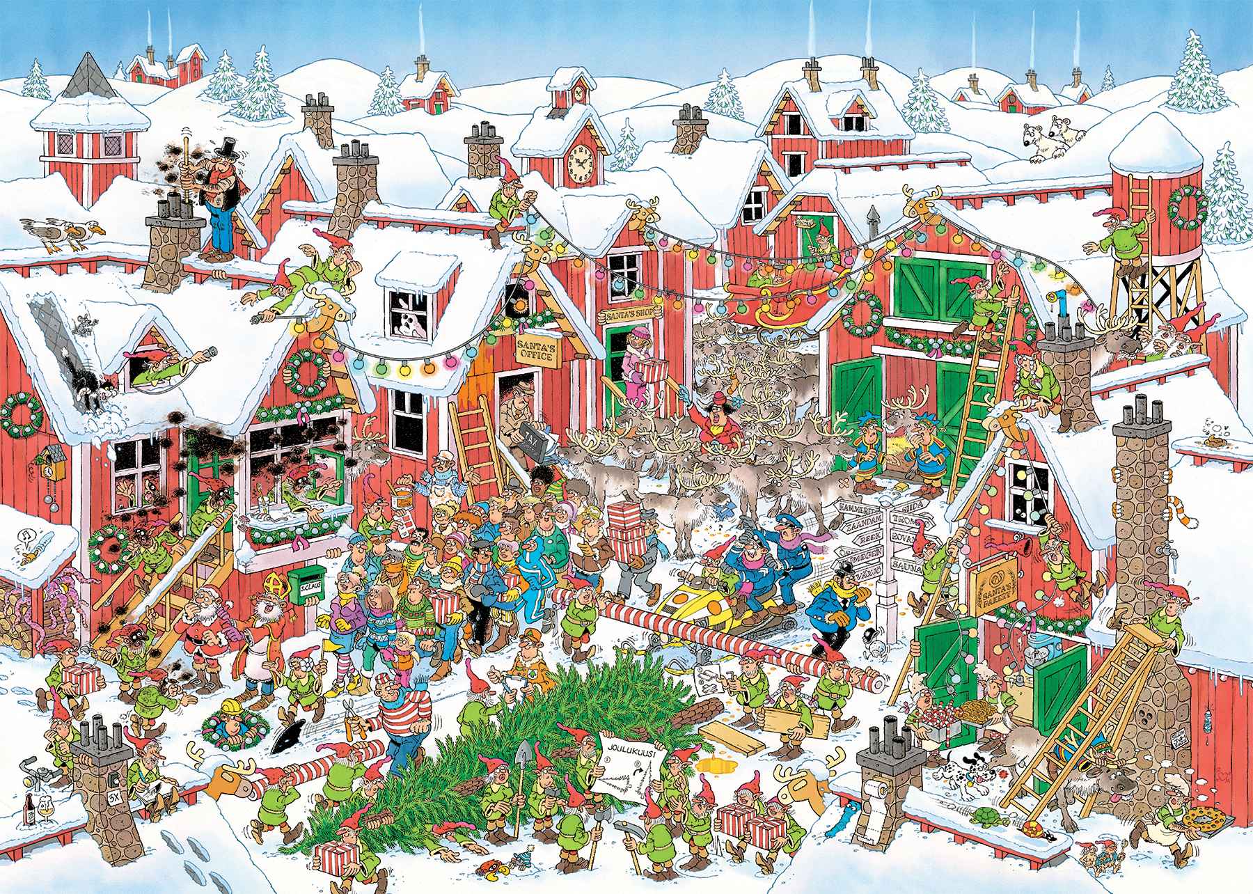 Puzzle: Weihnachtsmanndorf (Jan van Haasteren) (1000 Teile)