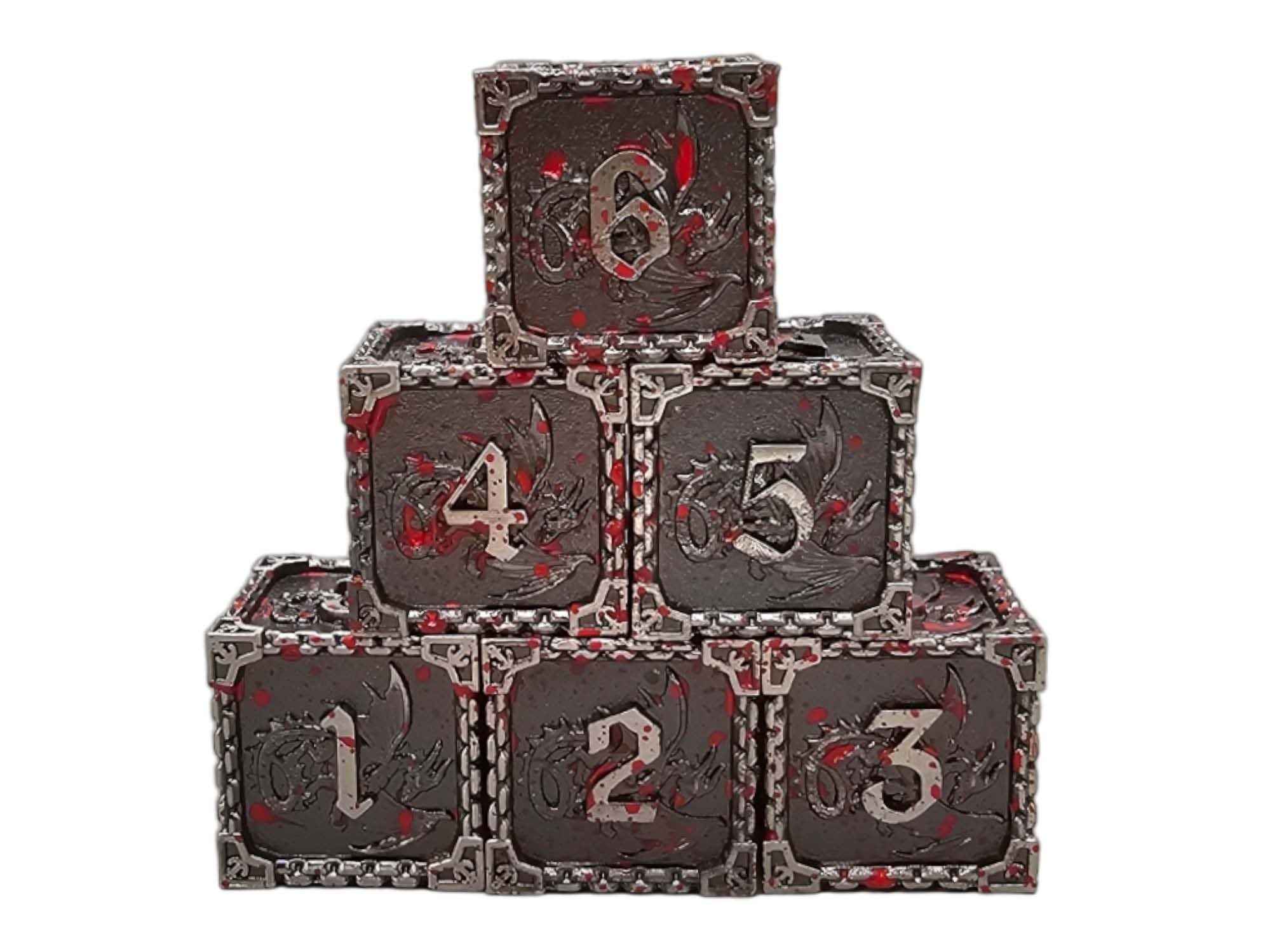 Würfelset D6: Metall Dragon (6)
