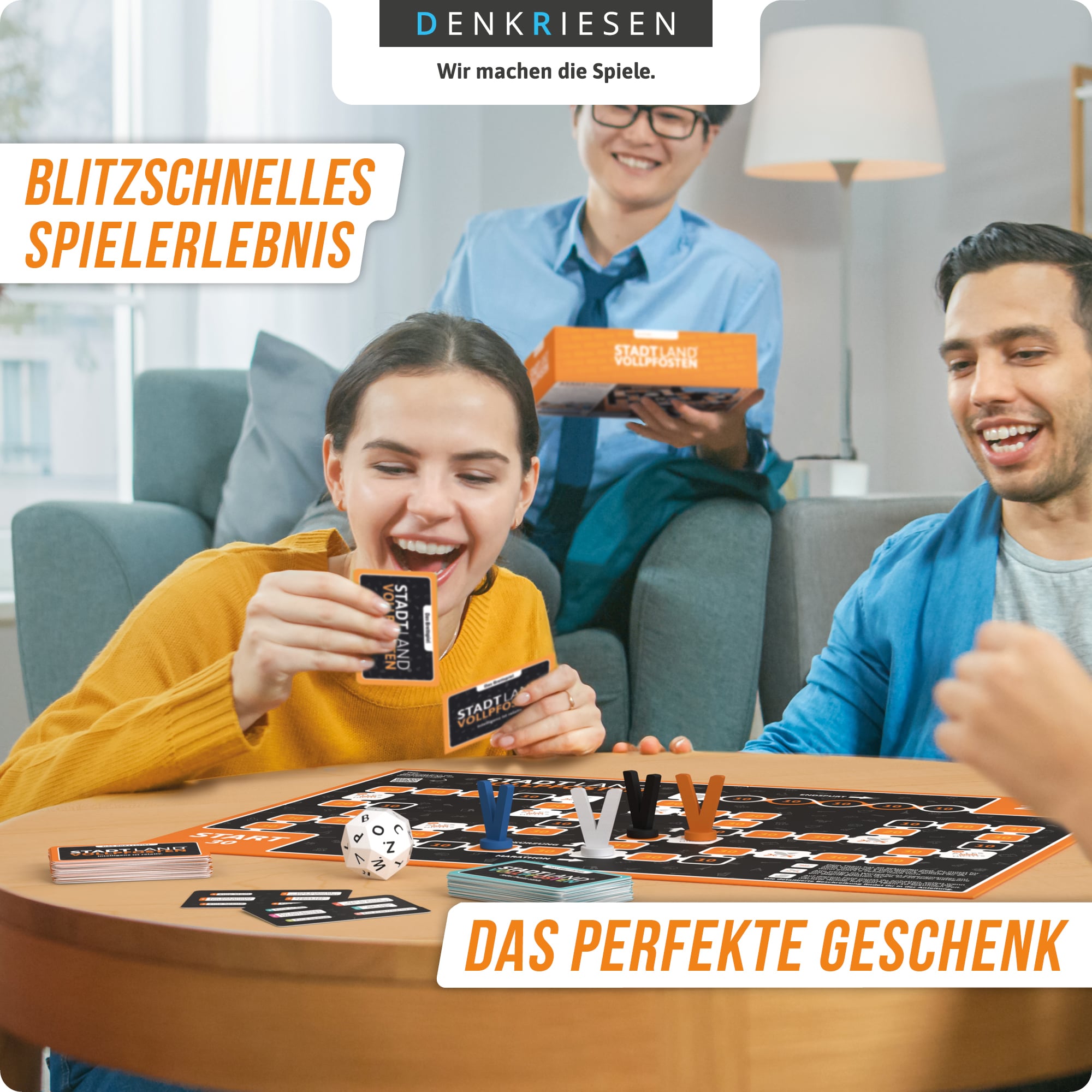 STADT-LAND VOLLPFOSTEN – Das Brettspiel: Grundspiel inkl. Junior Erweiterung