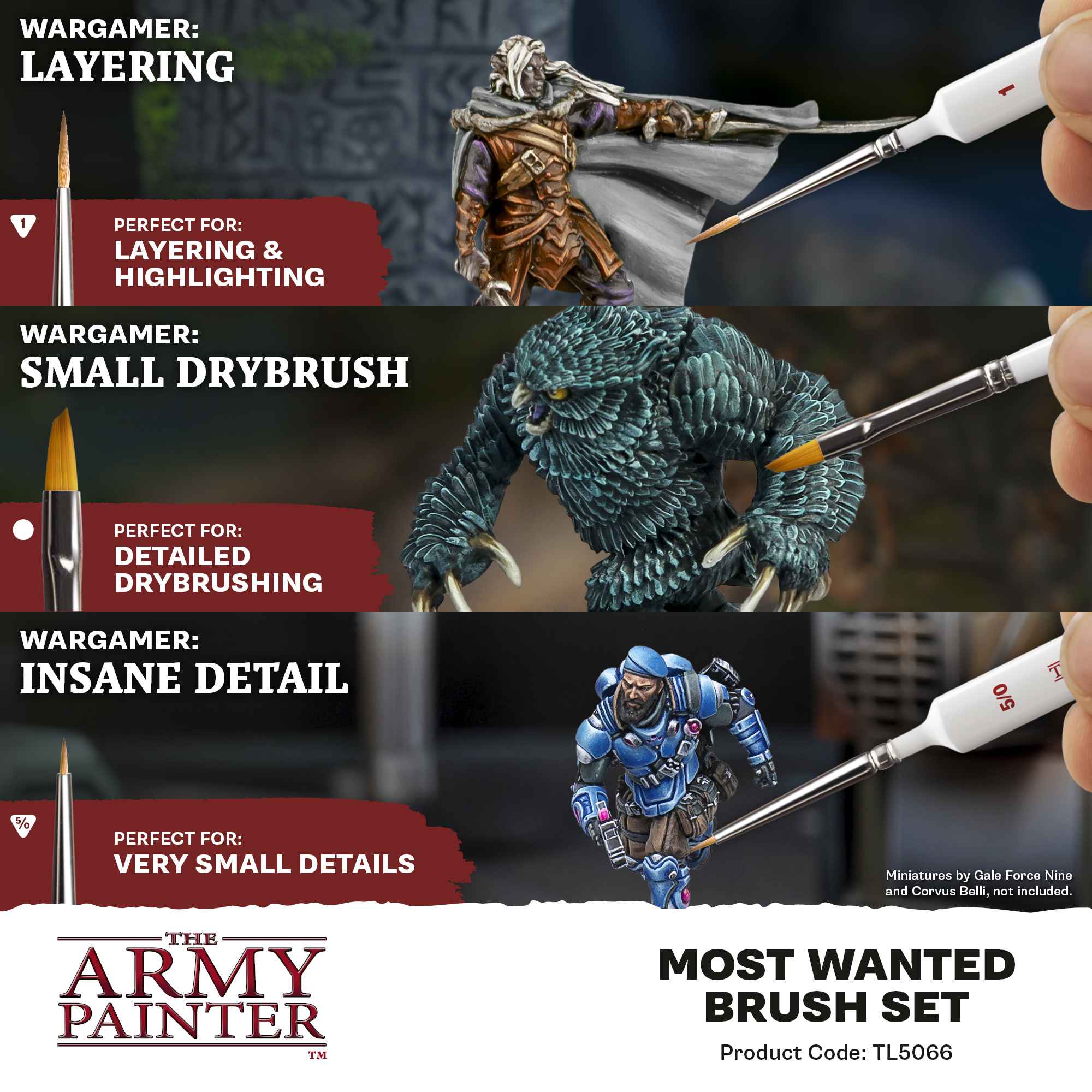 Army Painter Most Wanted Brush Set *new*