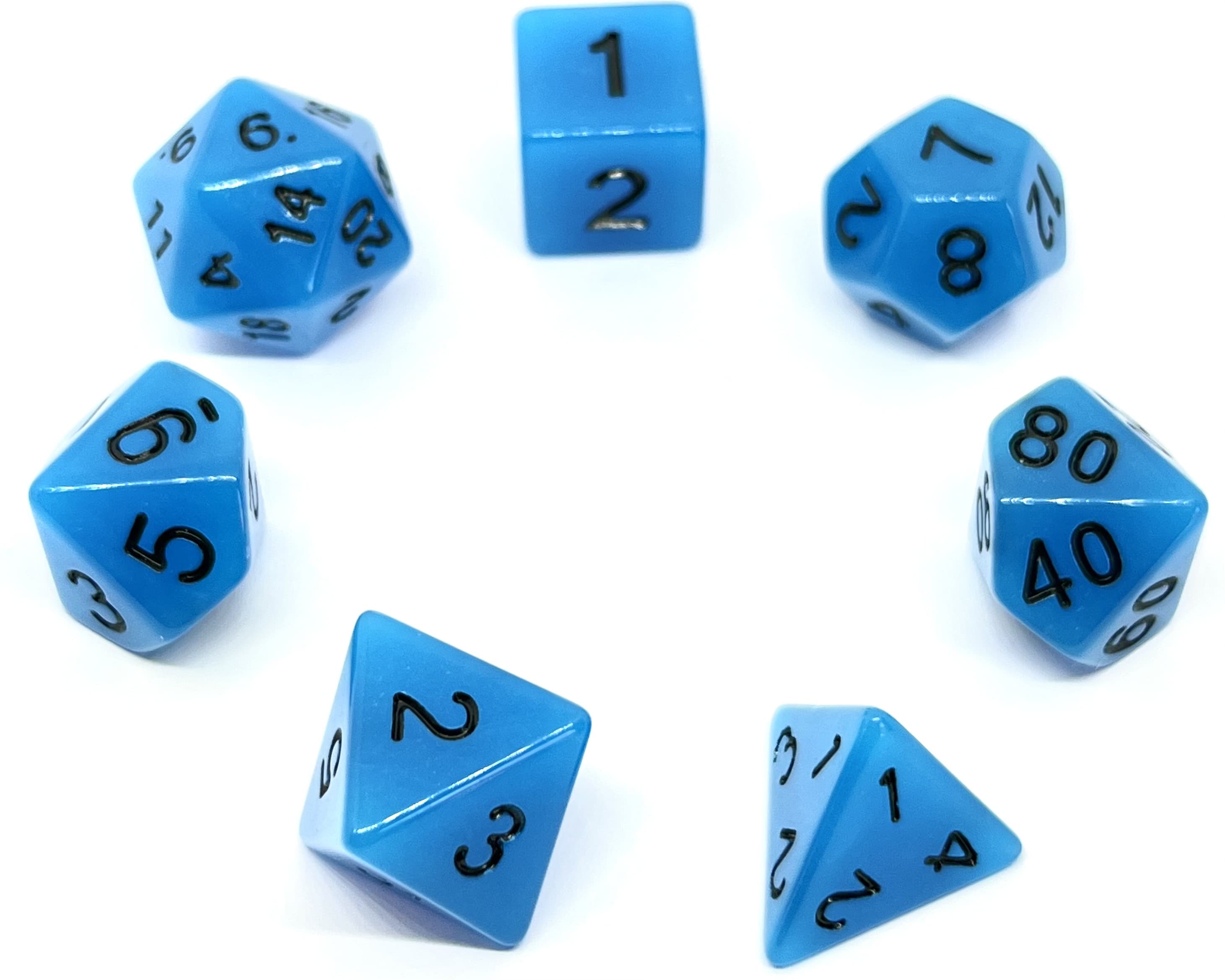 Würfelset Glowing: Blue (7)