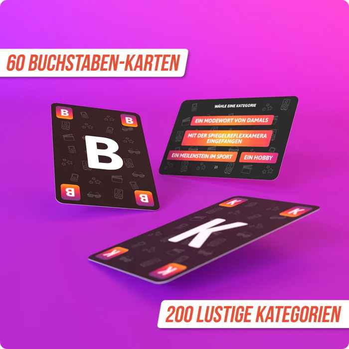 Stadt Land Vollpfosten 70/80/90 Edition – Früher war alles besser. Das Kartenspiel