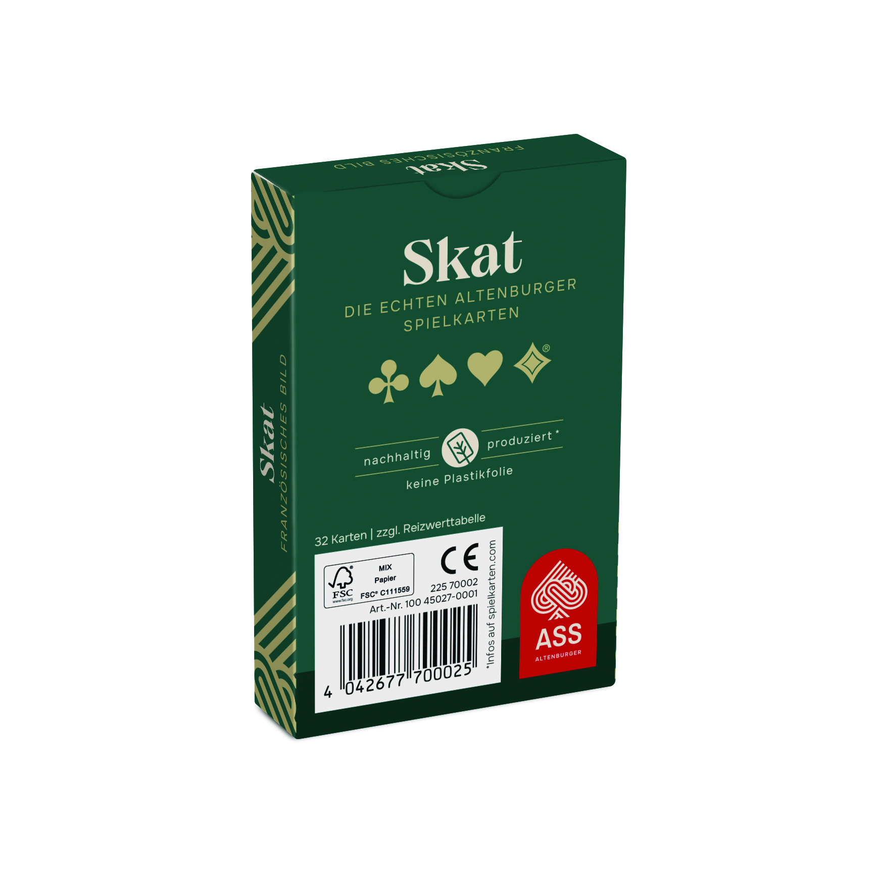 Skat, französisches Bild, in Faltschachtel (plastikfrei im Spiel)