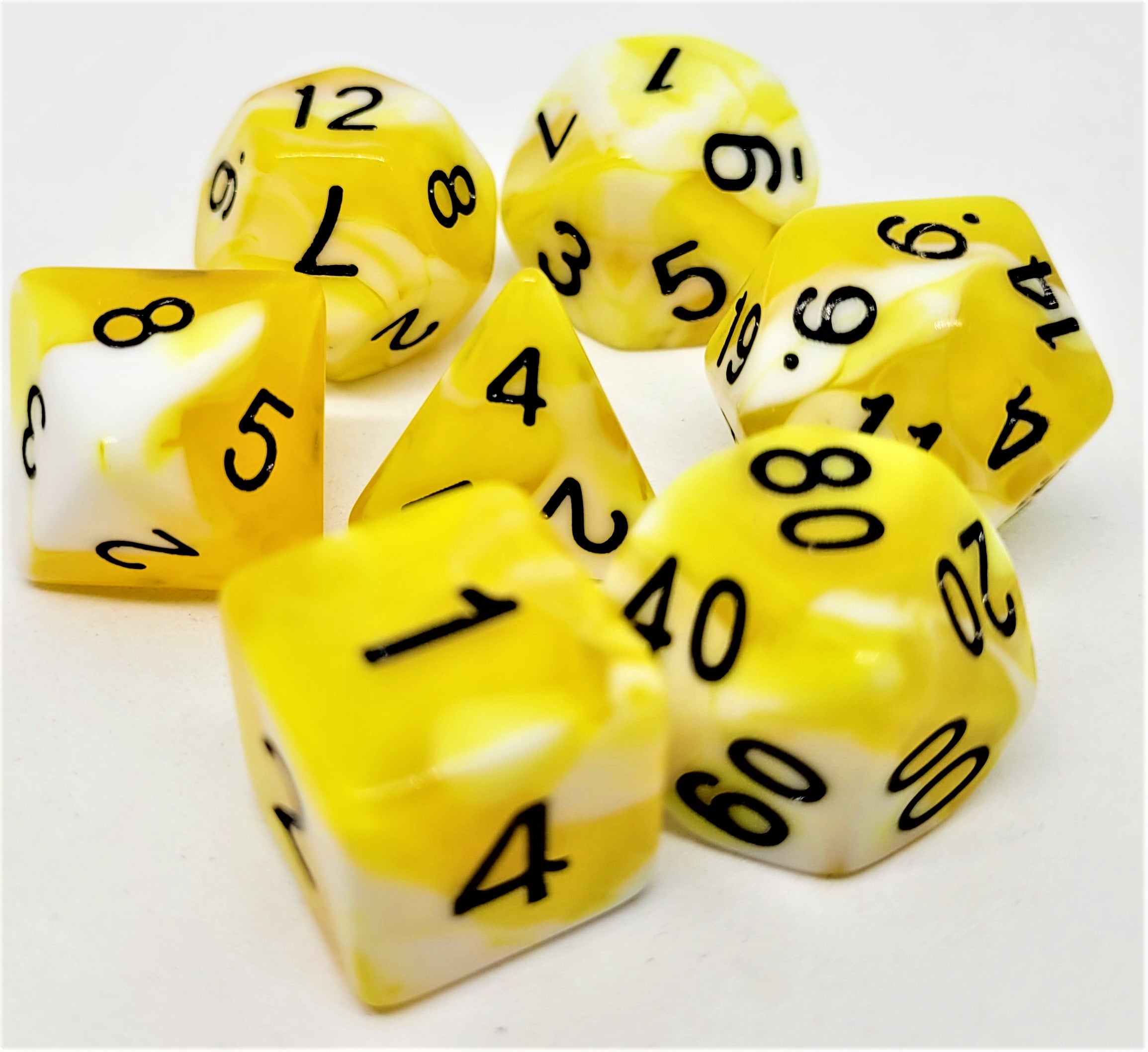 Würfelset Racing: Yellow/White (7)