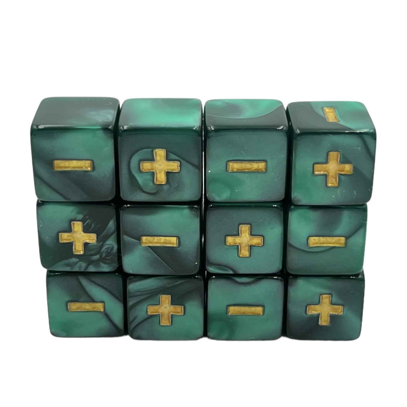 Würfelset: Fate/Fudge Marble Darkgreen (12)