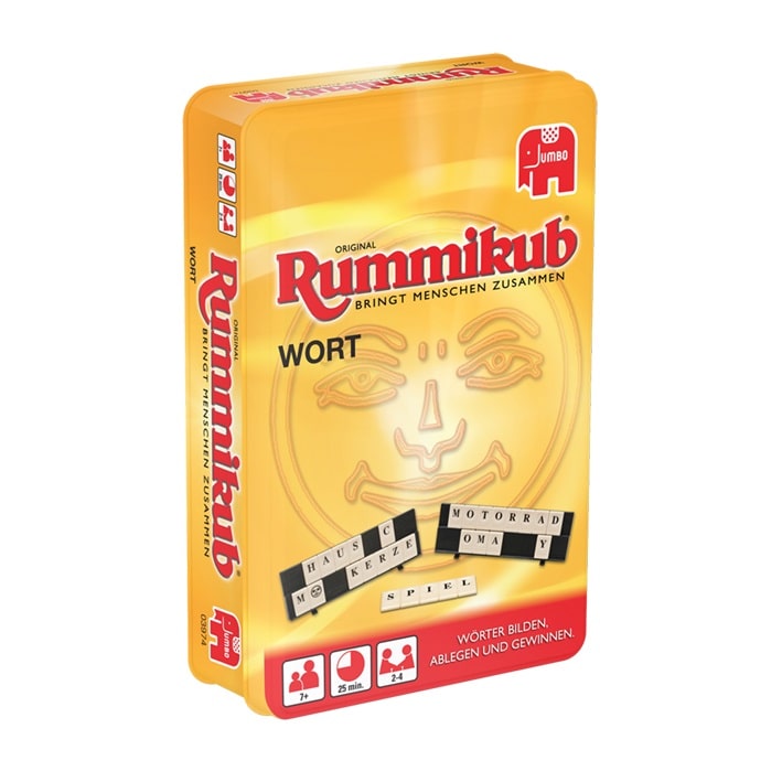 Original Rummikub Wort – Kompakt in Metalldose
