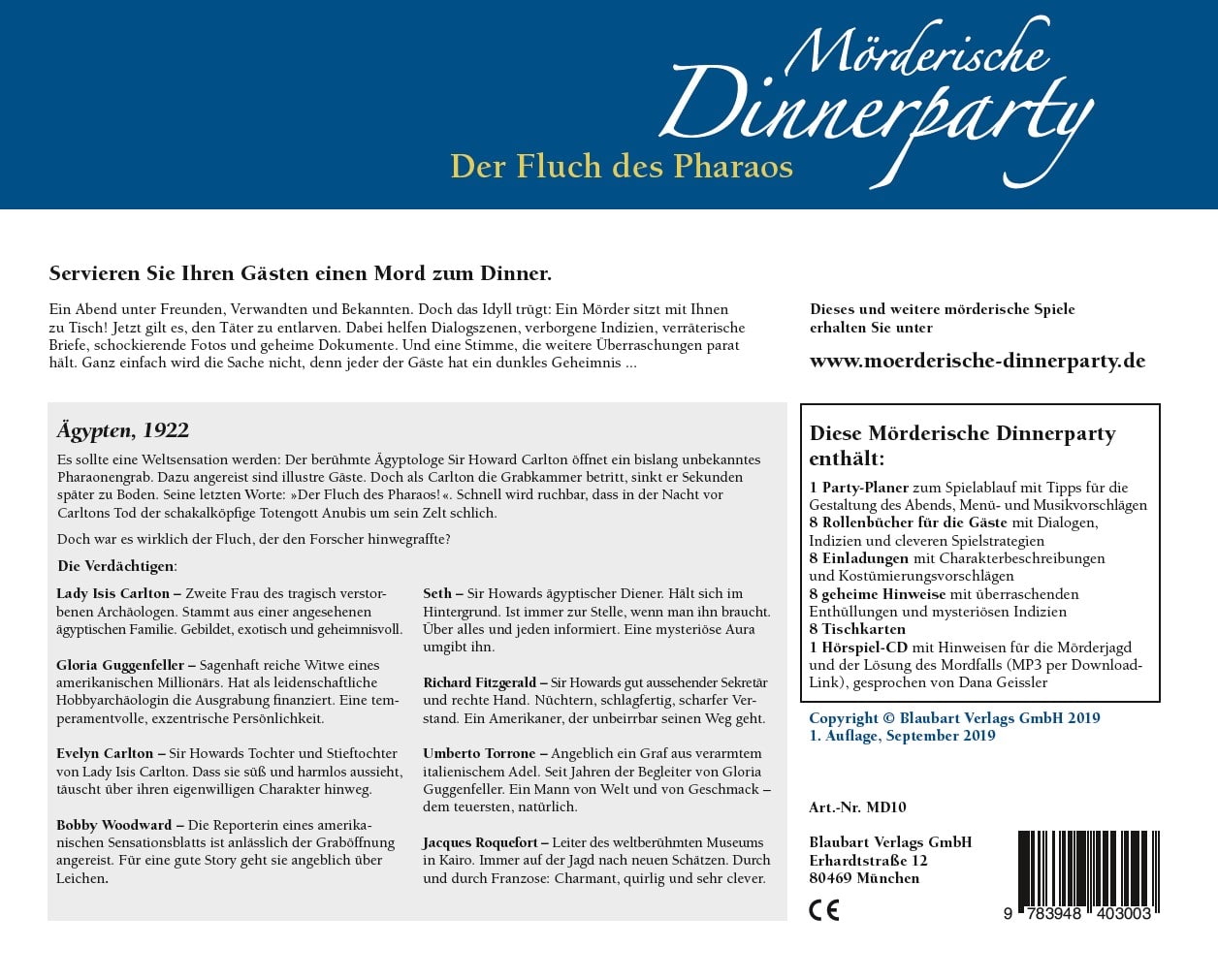 Mörderische Dinnerparty – Der Fluch des Pharaos