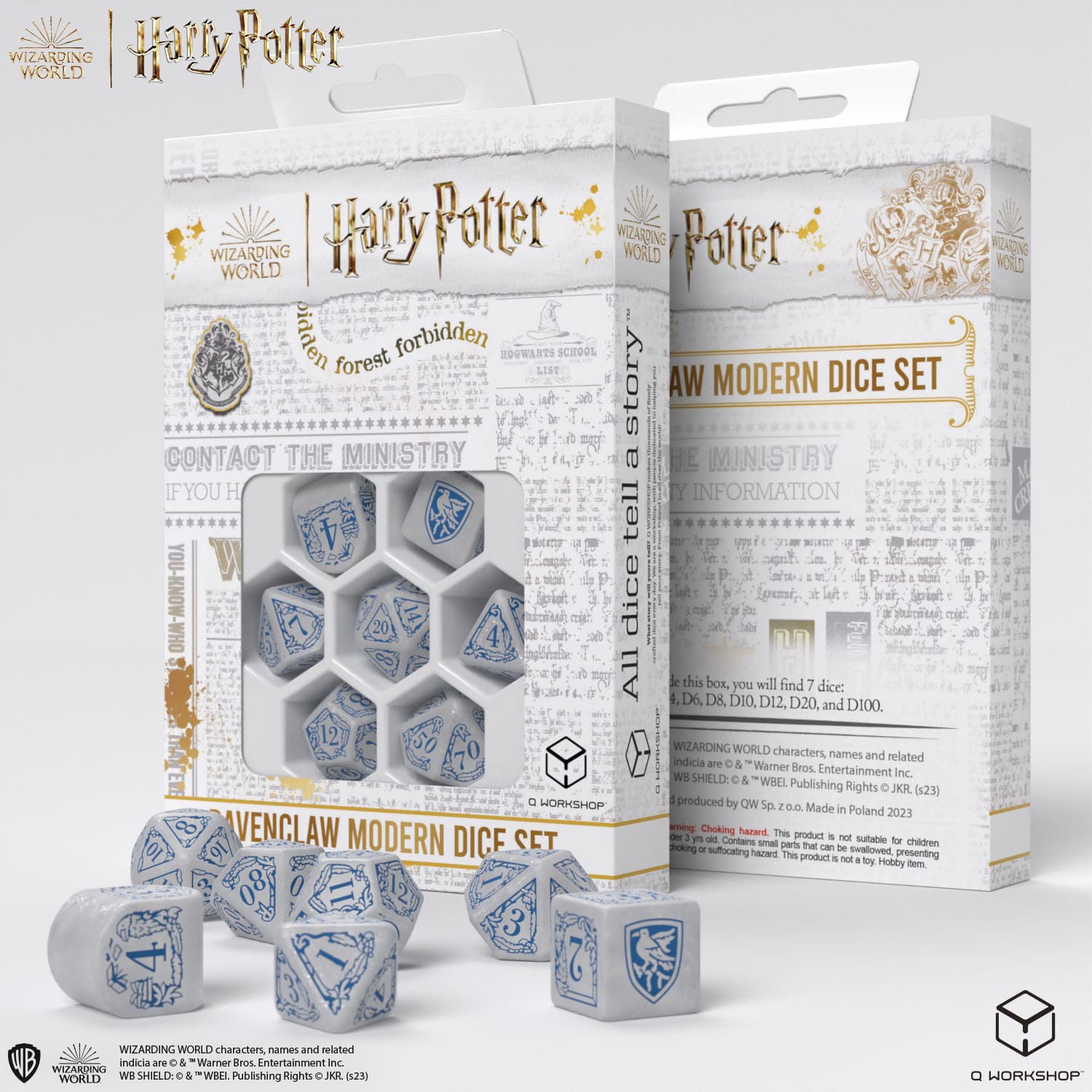 Harry Potter: Ravenclaw Modern Dice Set - White (7)