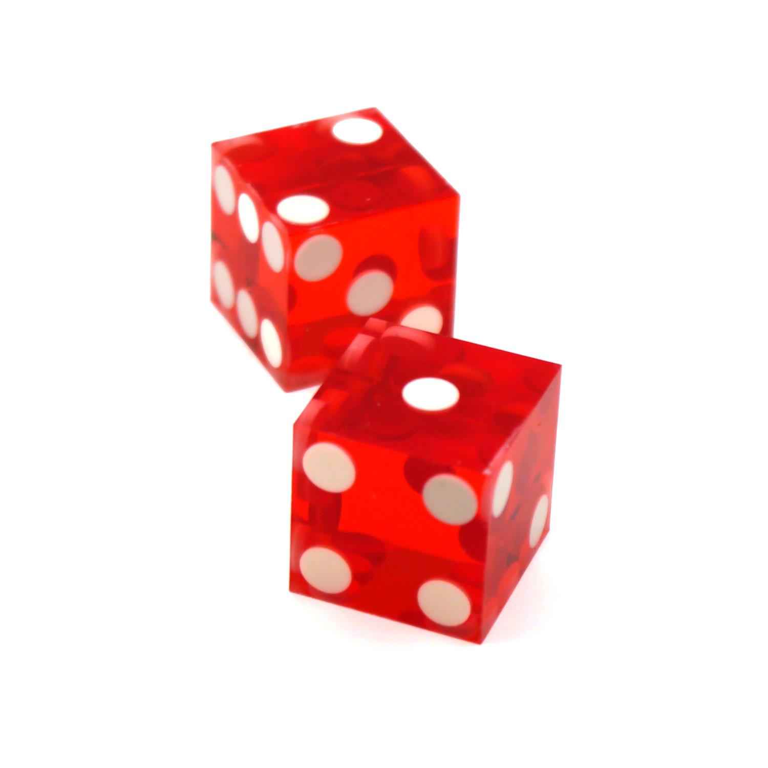 Würfelset D6 Transparent: Casinowürfel (Red)