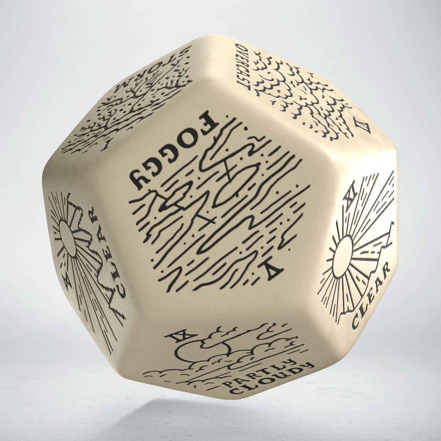 Weather Generator Die: Beige&Black