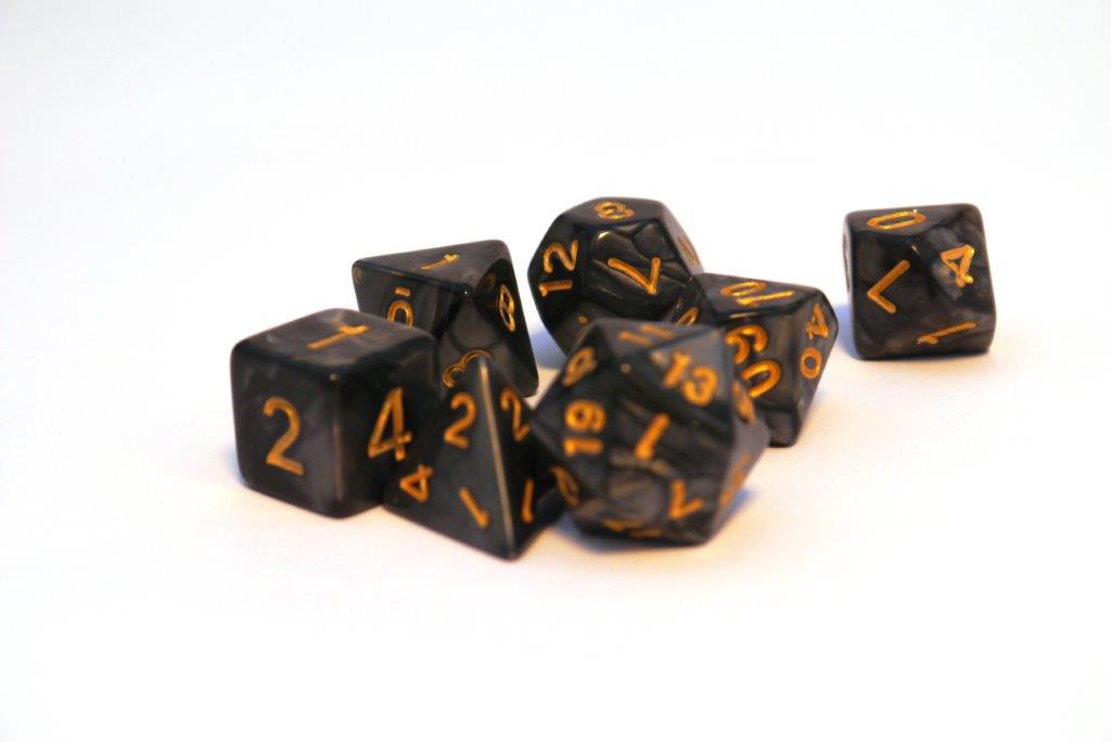 Würfelset Pearl: Black/Gold  (7)
