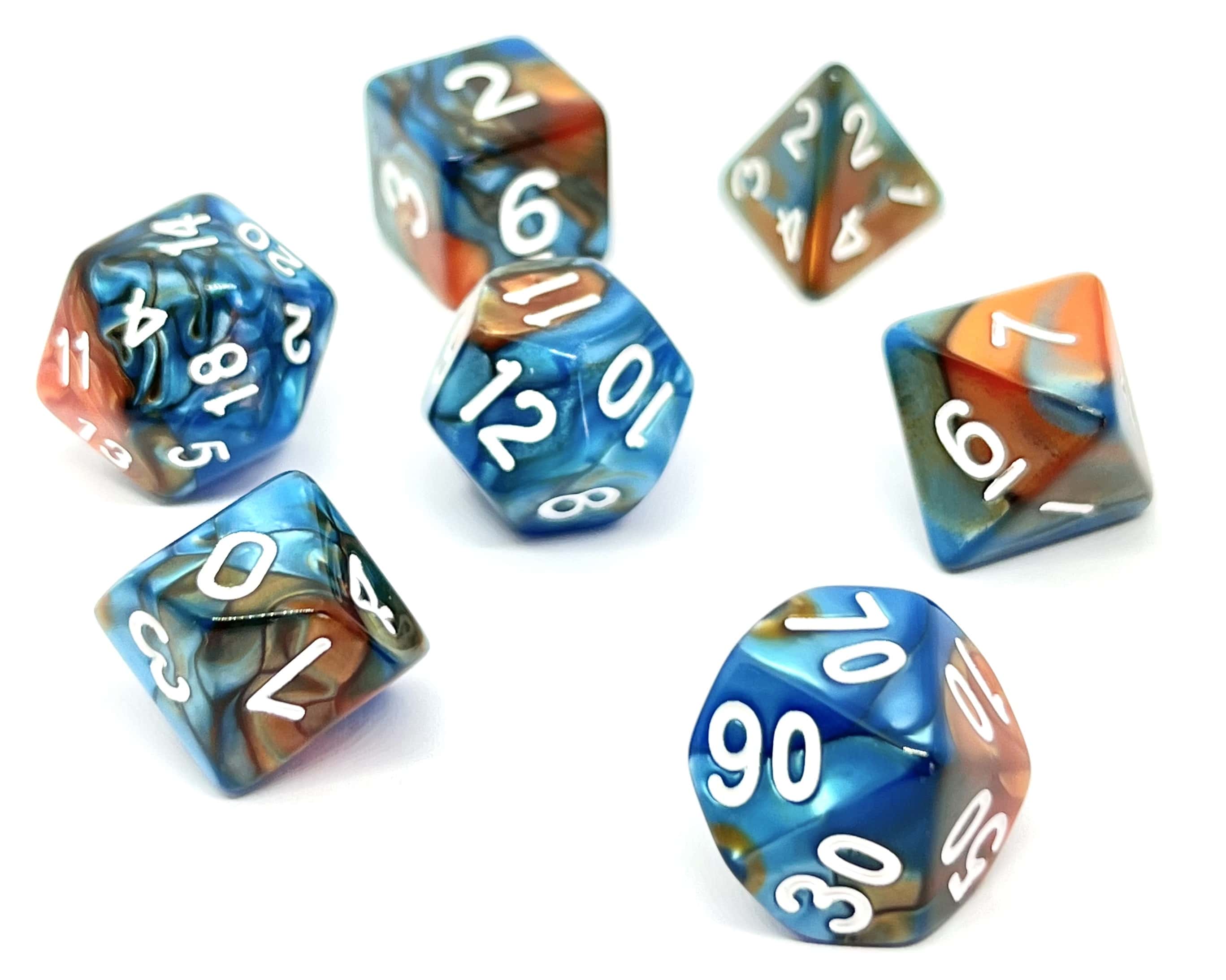 Würfelset Rusty: Blue (7)