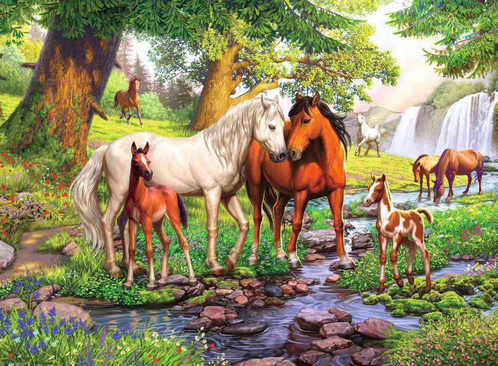 Puzzle: Wildpferde am Fluss (300 XXL Teile)