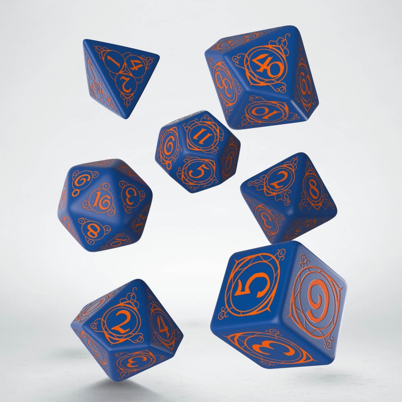 Wizard Dark-blue & orange Dice Set (7)