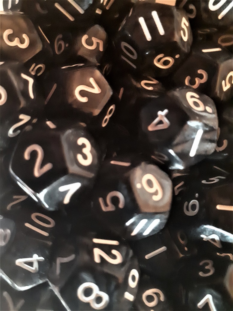 Würfelset D12: Pearl Black (50) im Beutel