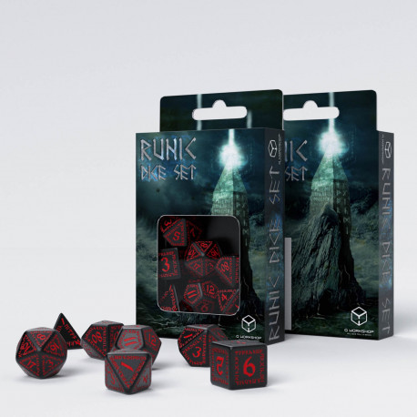 Runic Dice Black/Red (7)