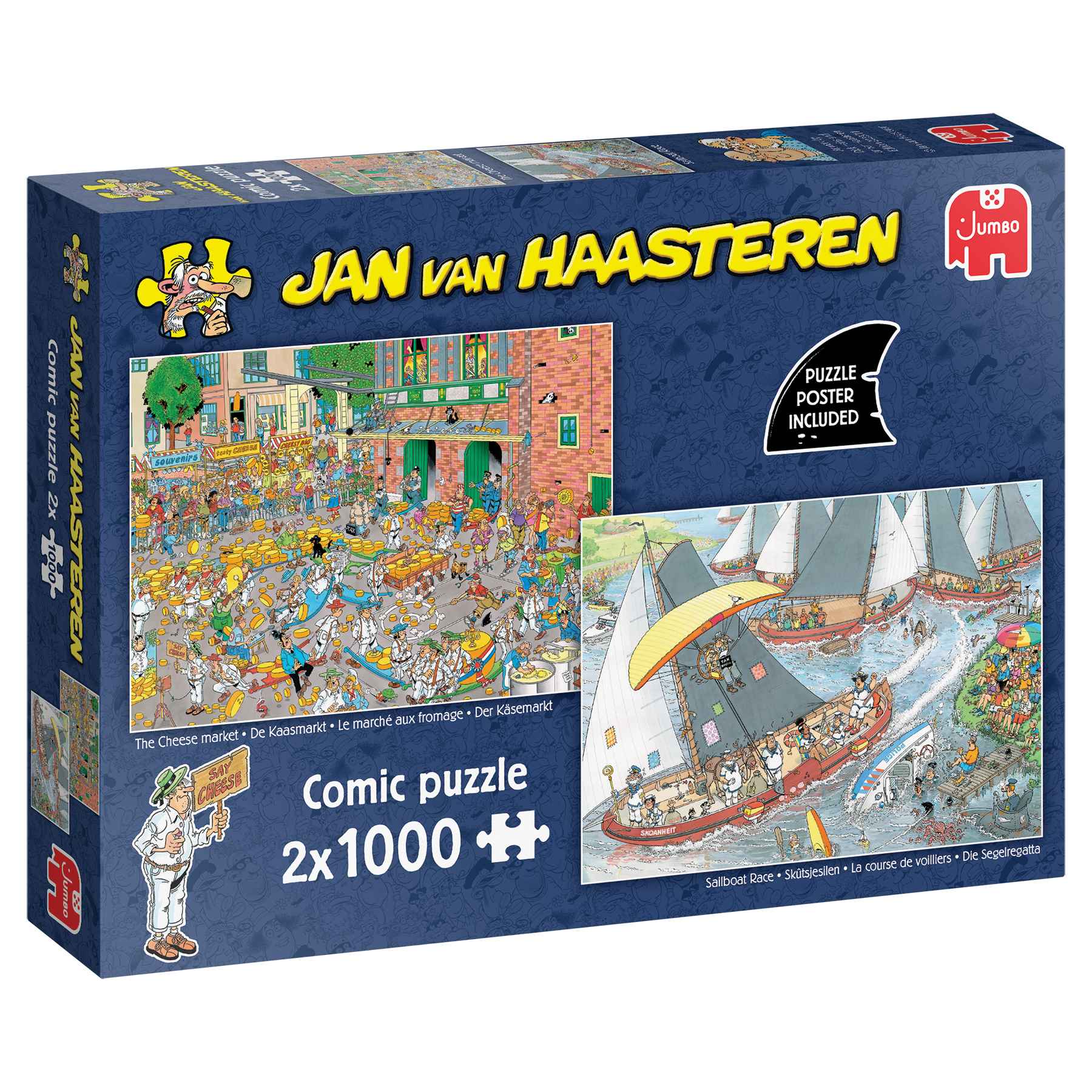 Puzzle:  Der Käsemarkt & Die Segelregatta (Jan van Haasteren) ( 2 x 1000 Teile)
