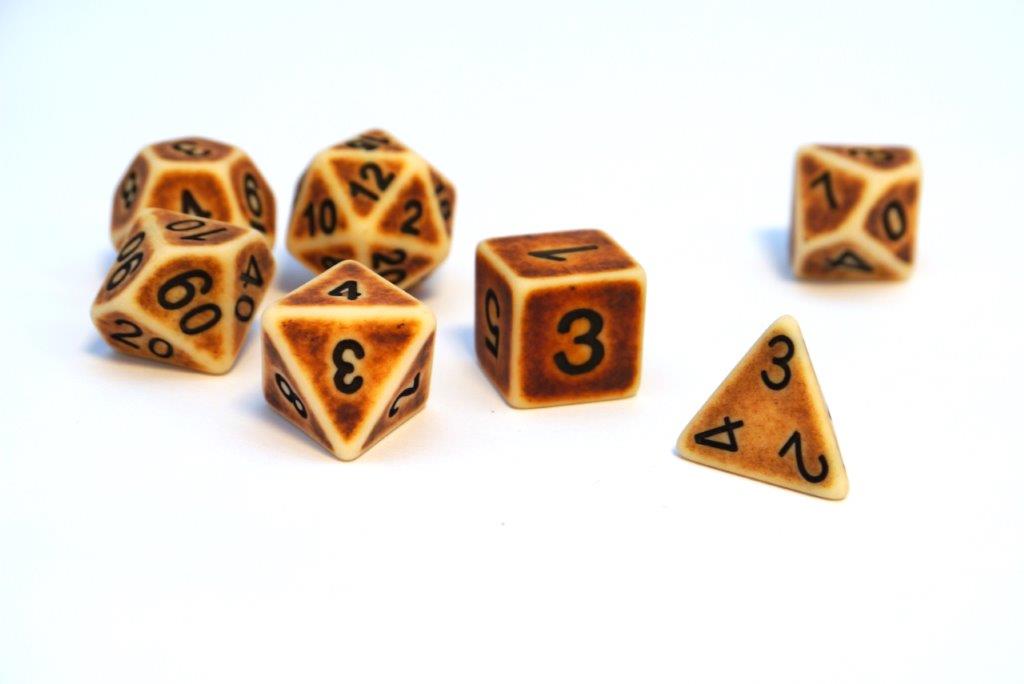 Würfelset Antique: Brown (7)