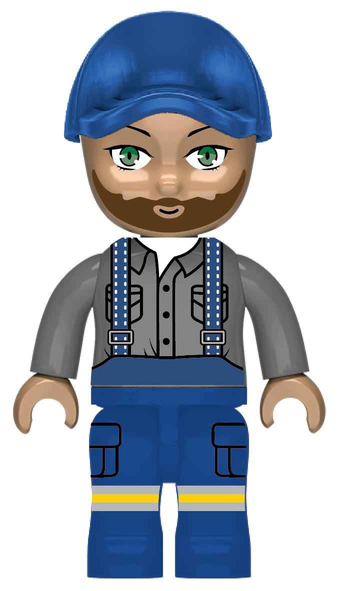Brickfarm Großer Schlepper mit Anhänger