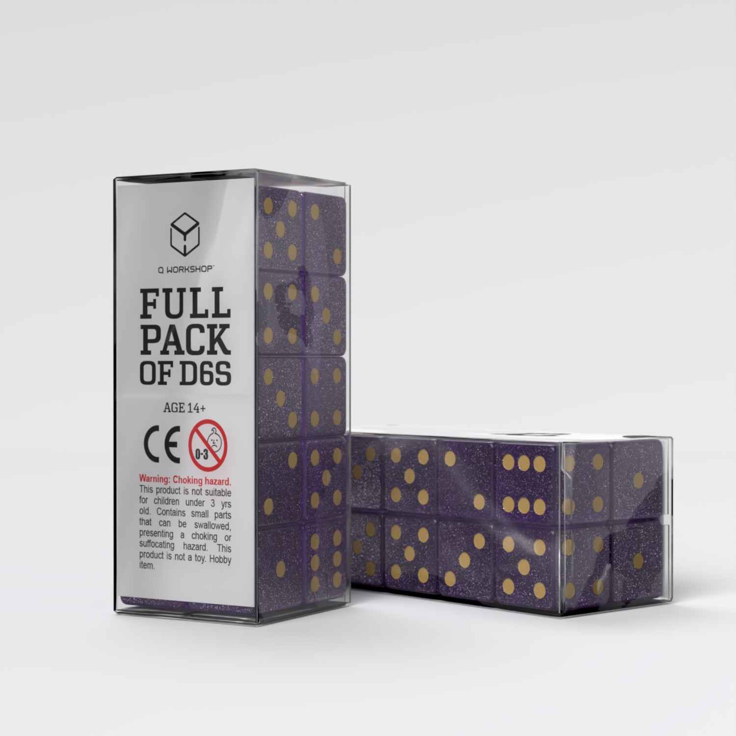 Full Pack of D6s: Shimmering Purple & Gold