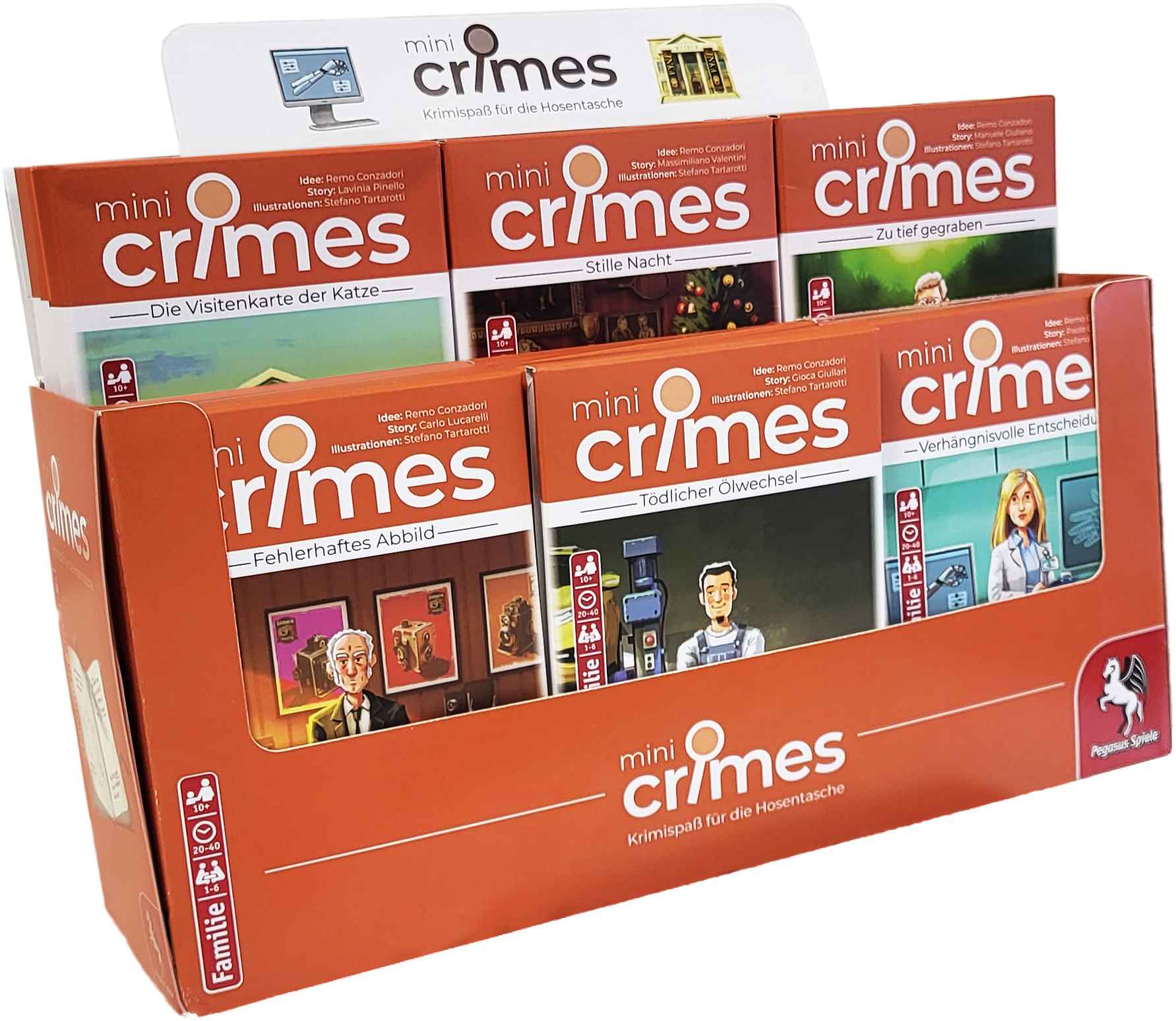 MiniCrimes Display (6 Fälle, je 5 Stück)