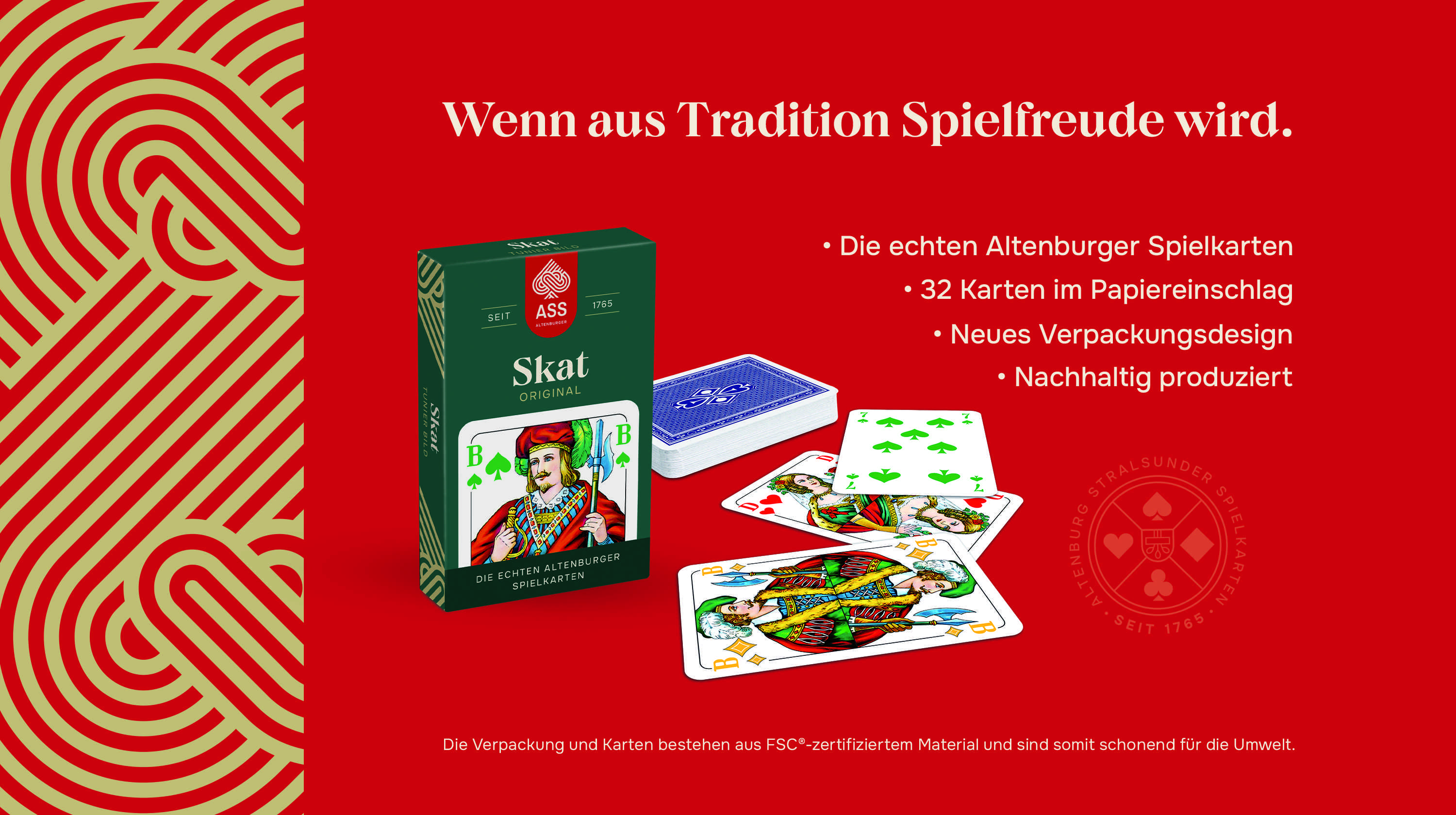 Skat, Turnierbild, 4 Farben-Blatt in Faltschachtel