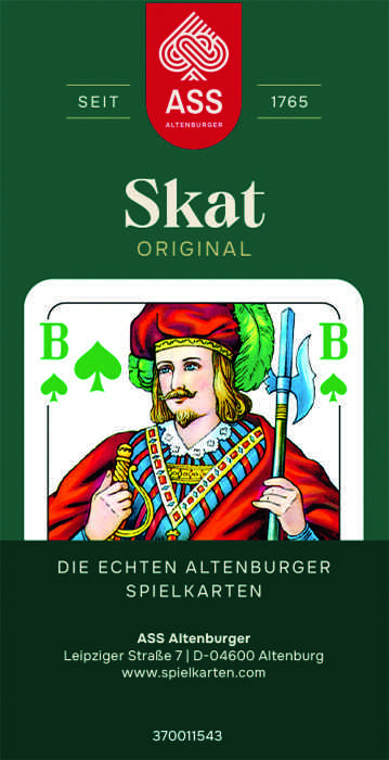 Skat, Turnierbild, 4 Farben-Blatt in Faltschachtel