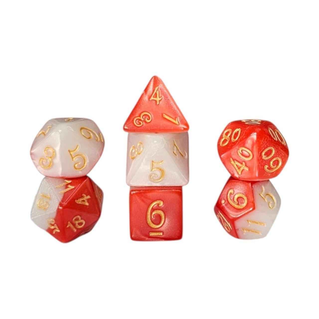 Würfelset Fable: Queen of Hearts(Rot/Weiß) (7)