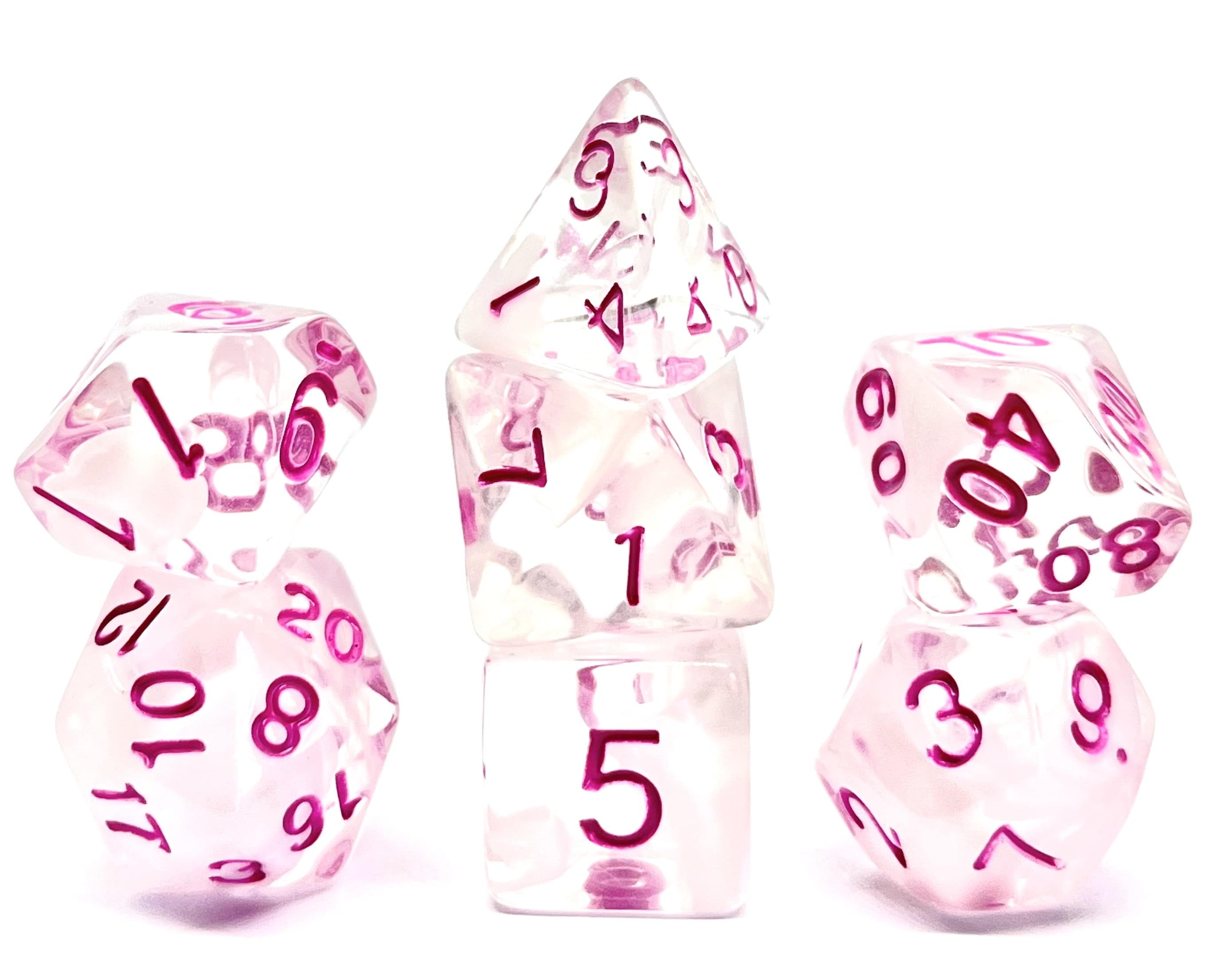 Würfelset Transparent: Pink Princess (7)