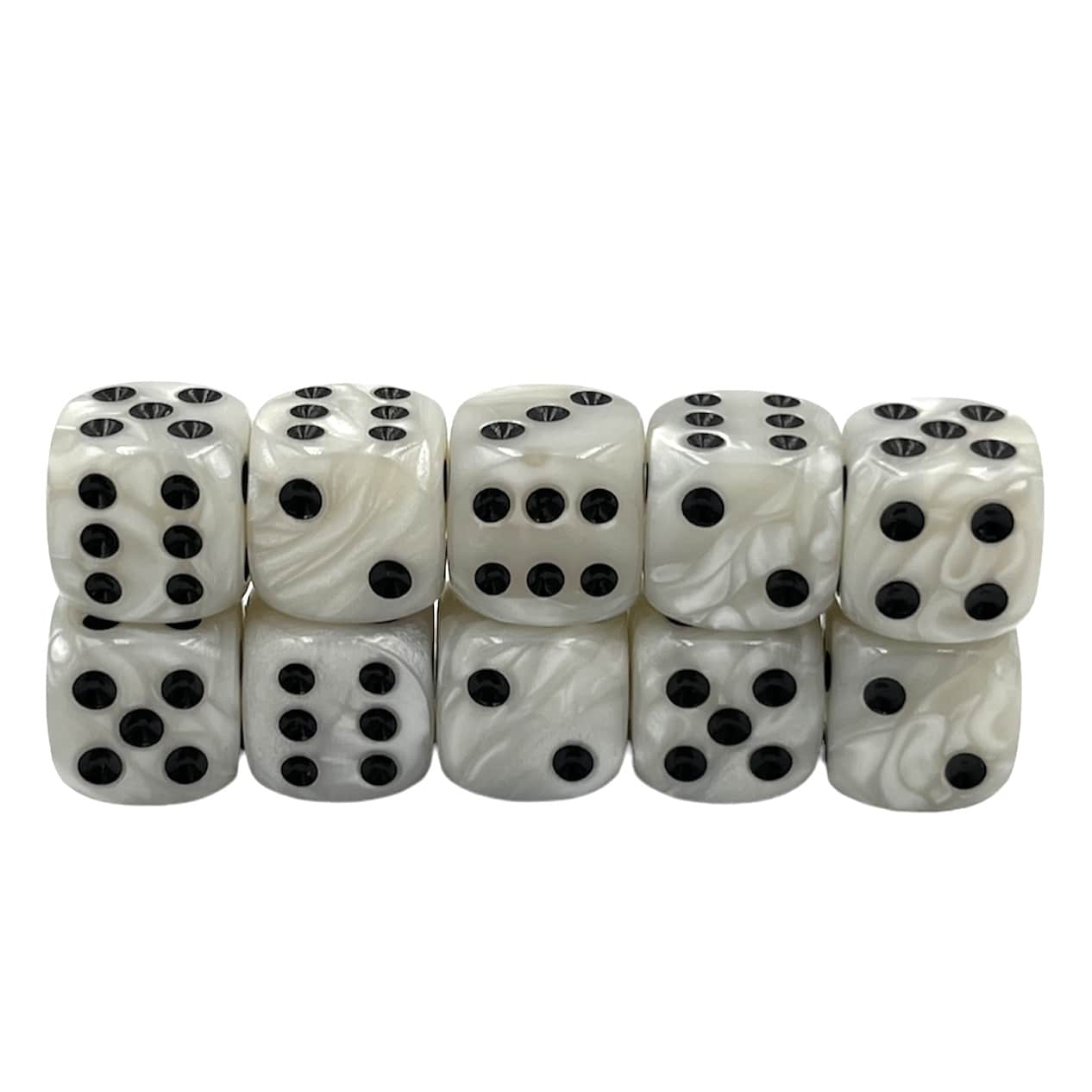 Würfelset D6 Pearl: White/Black (12)