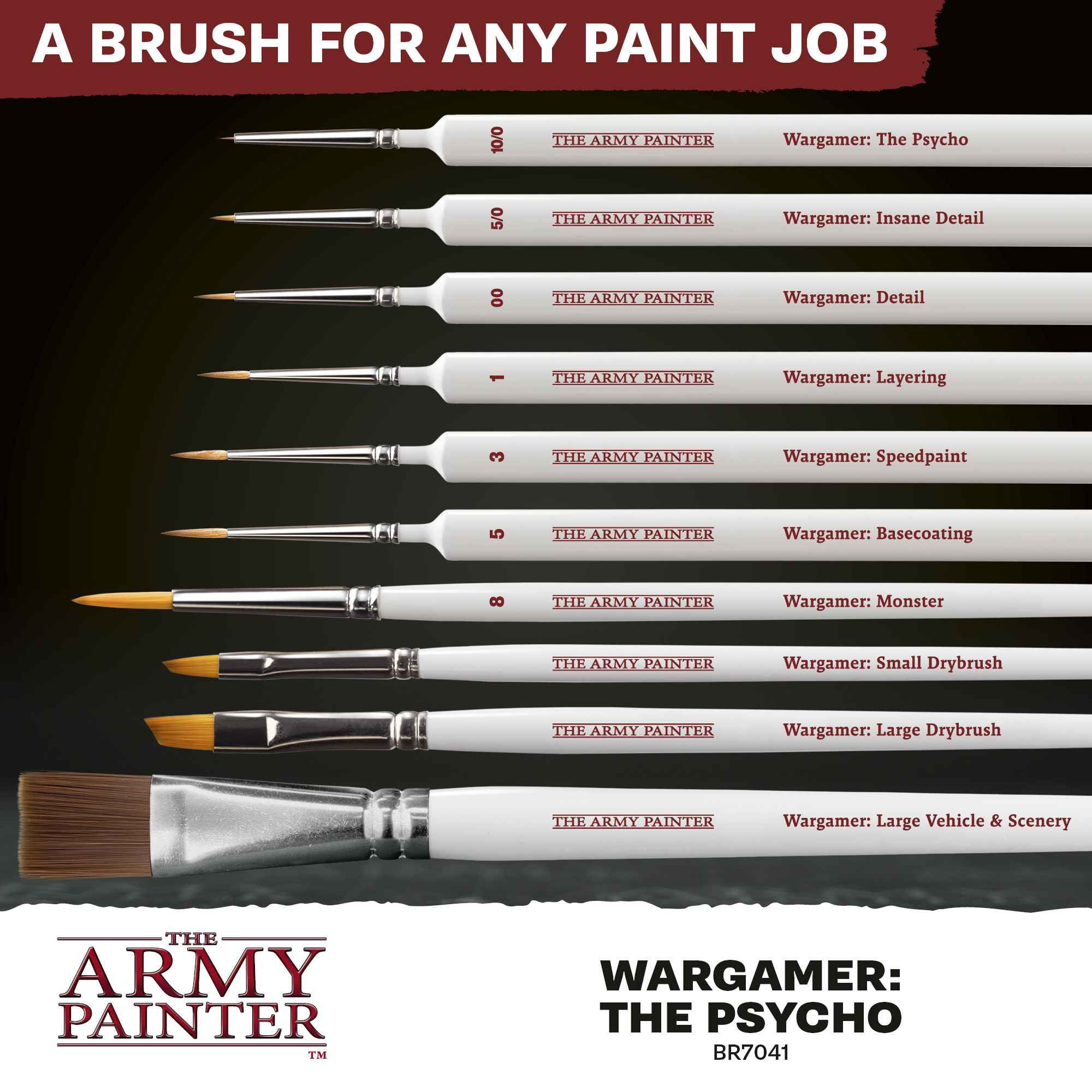 Wargamer Brush - The Psycho *new* (10)